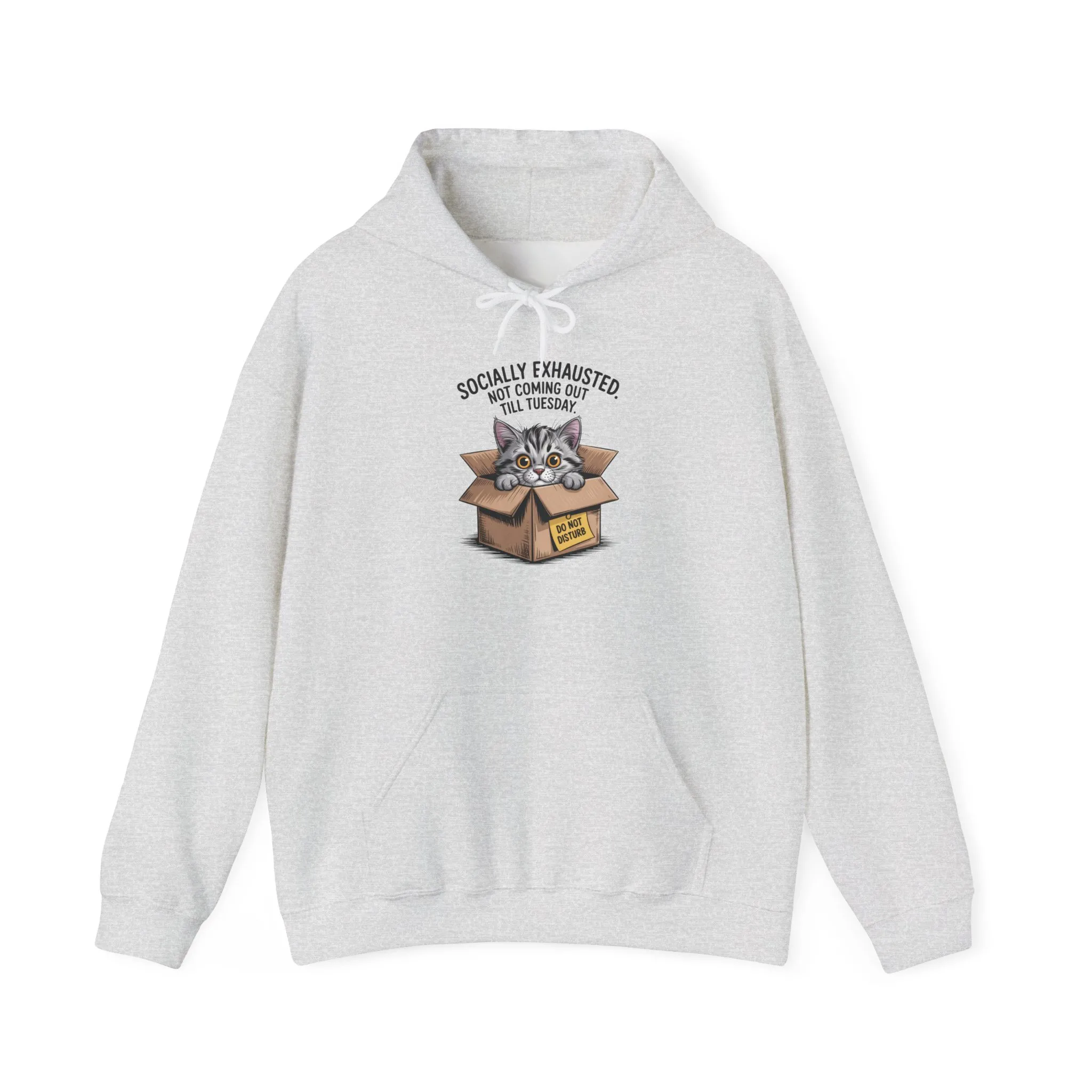 Socially Exhausted Cat Hoodie - Cozy Sweatshirt for Cat Lovers, Funny Gift, Casual Wear, Unique Animal Apparel, Perfect for Relaxing Days - Image 37