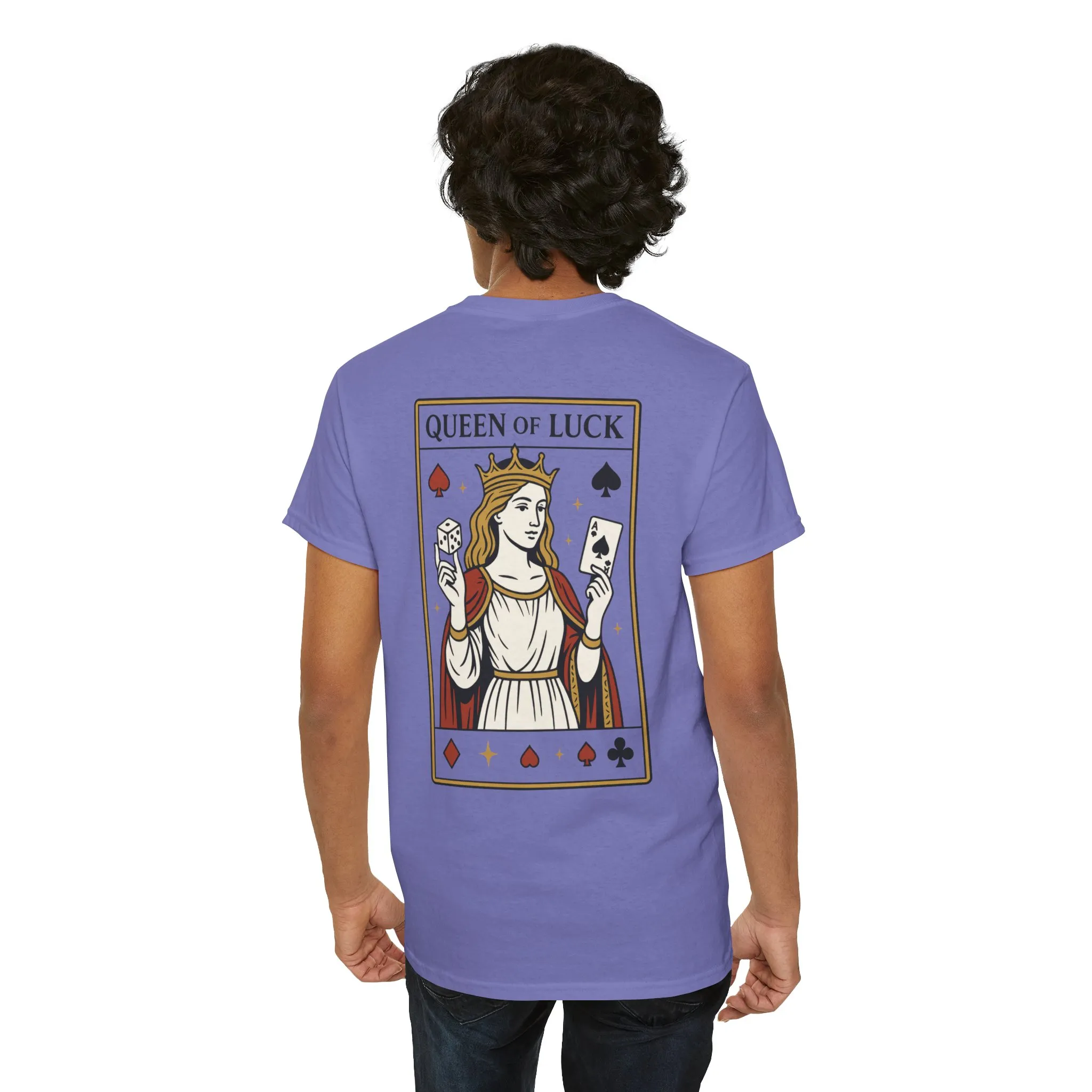 Front & Back Print unisex T-Shirt, Roll the Dice Tee for Men, Vintage Gambling Shirt, Casino Gift, Poker Gift, Card Games Gift, Queen of Luck - Image 41