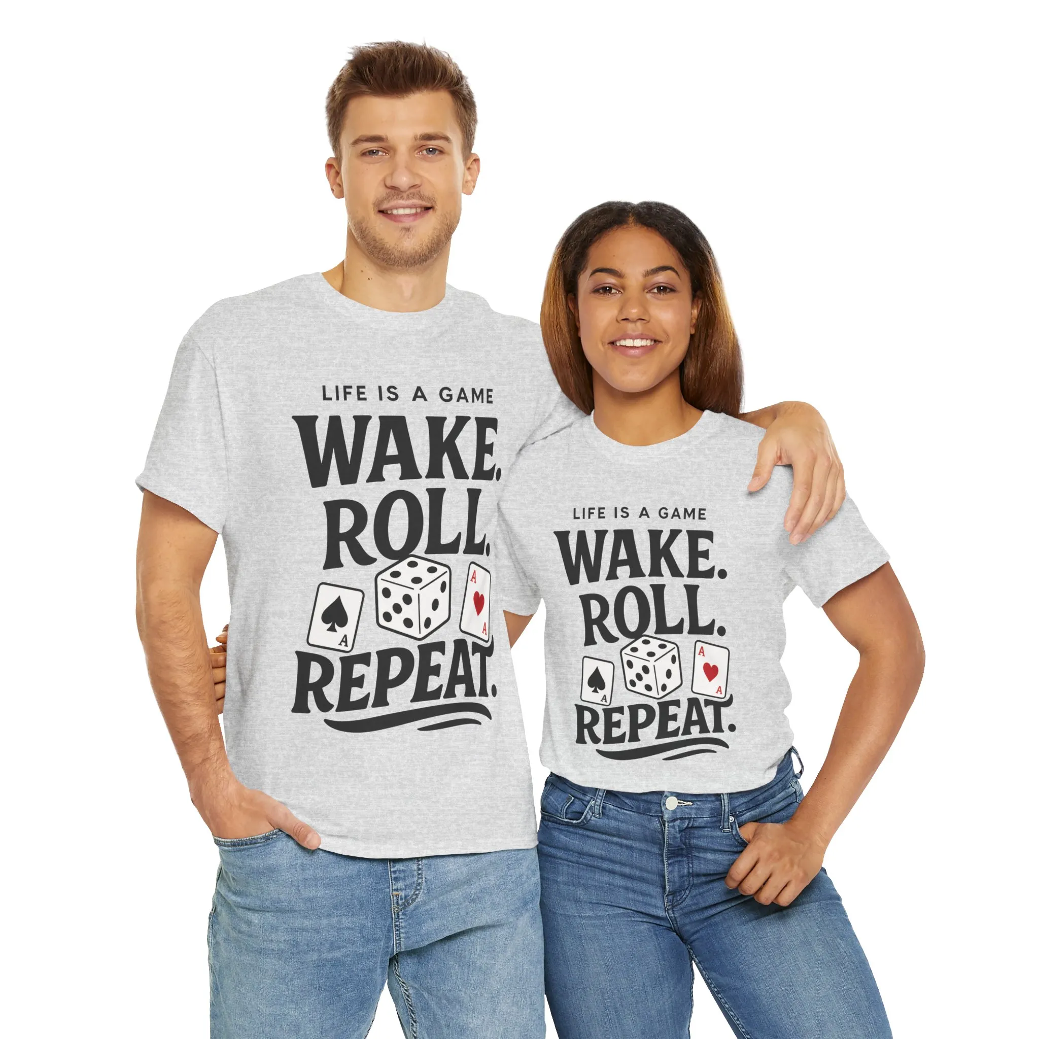 Game On Unisex Heavy Cotton Tee, Perfect for Gamers, Funny Dice & Cards Shirt, Unisex Gambling Gift, Birthday Celebrations