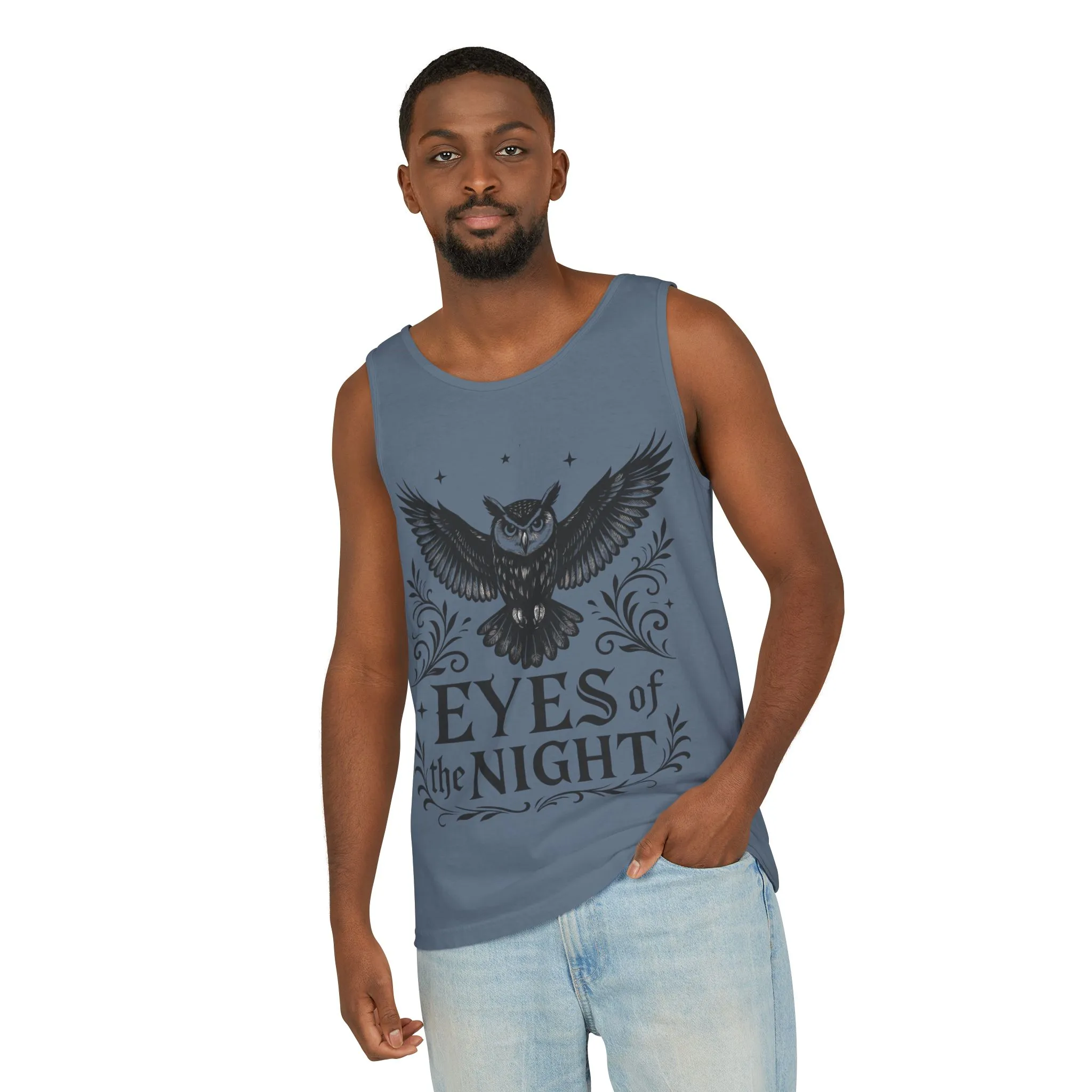 Eyes of the Night Owl Tank Top, Mens Summer Wear, Boho Aesthetic, Festival Outfit, Nature Lover Gift, Halloween Apparel - Image 31