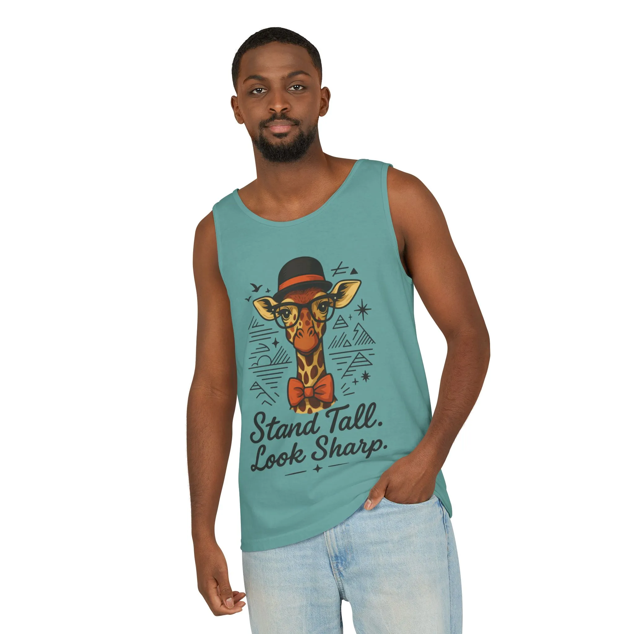 Giraffe Inspirational Tank Top, Stand Tall Look Sharp Shirt, Unisex Summer Apparel, Cute Animal Gift, Zoo Lover's Fashion - Image 11