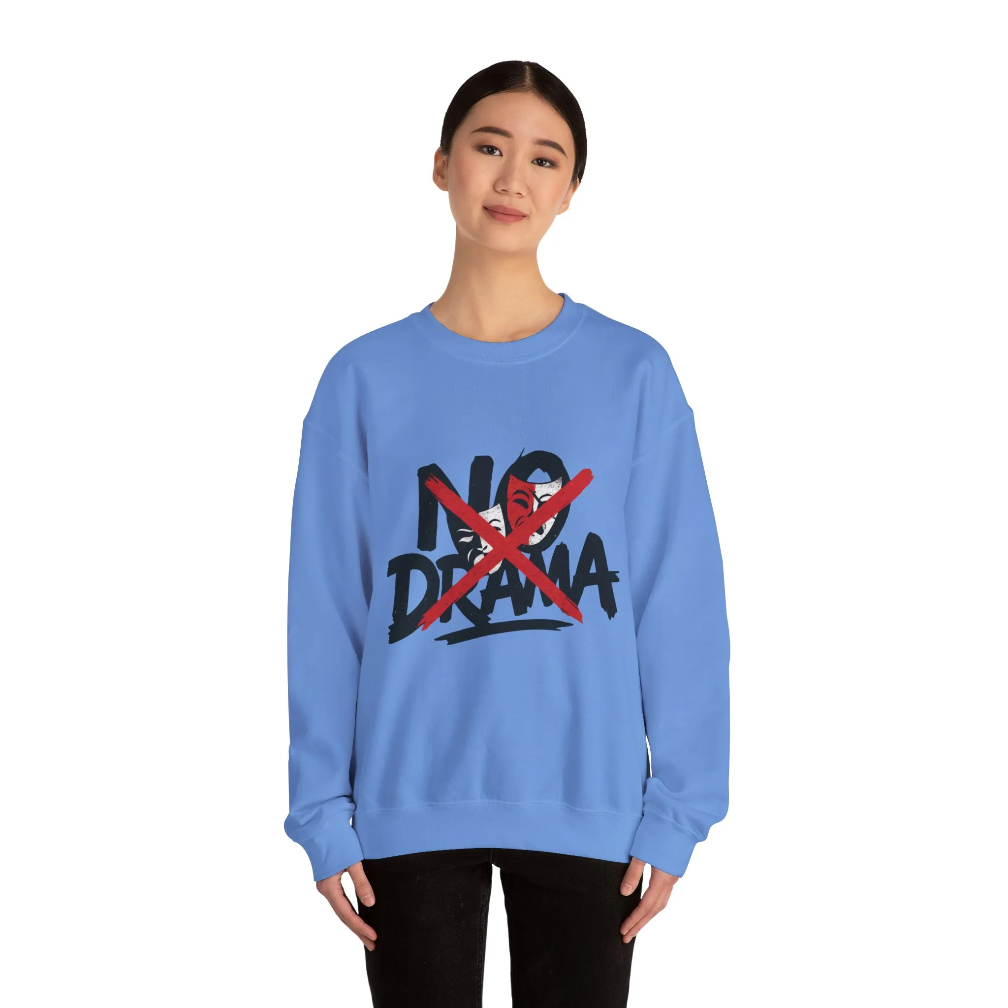 No Drama Crewneck Womens Sweatshirt, Cozy Sweatshirt, Relaxed Fit Pullover, Casual Gift for Friends, Everyday Comfort Apparel - Image 8