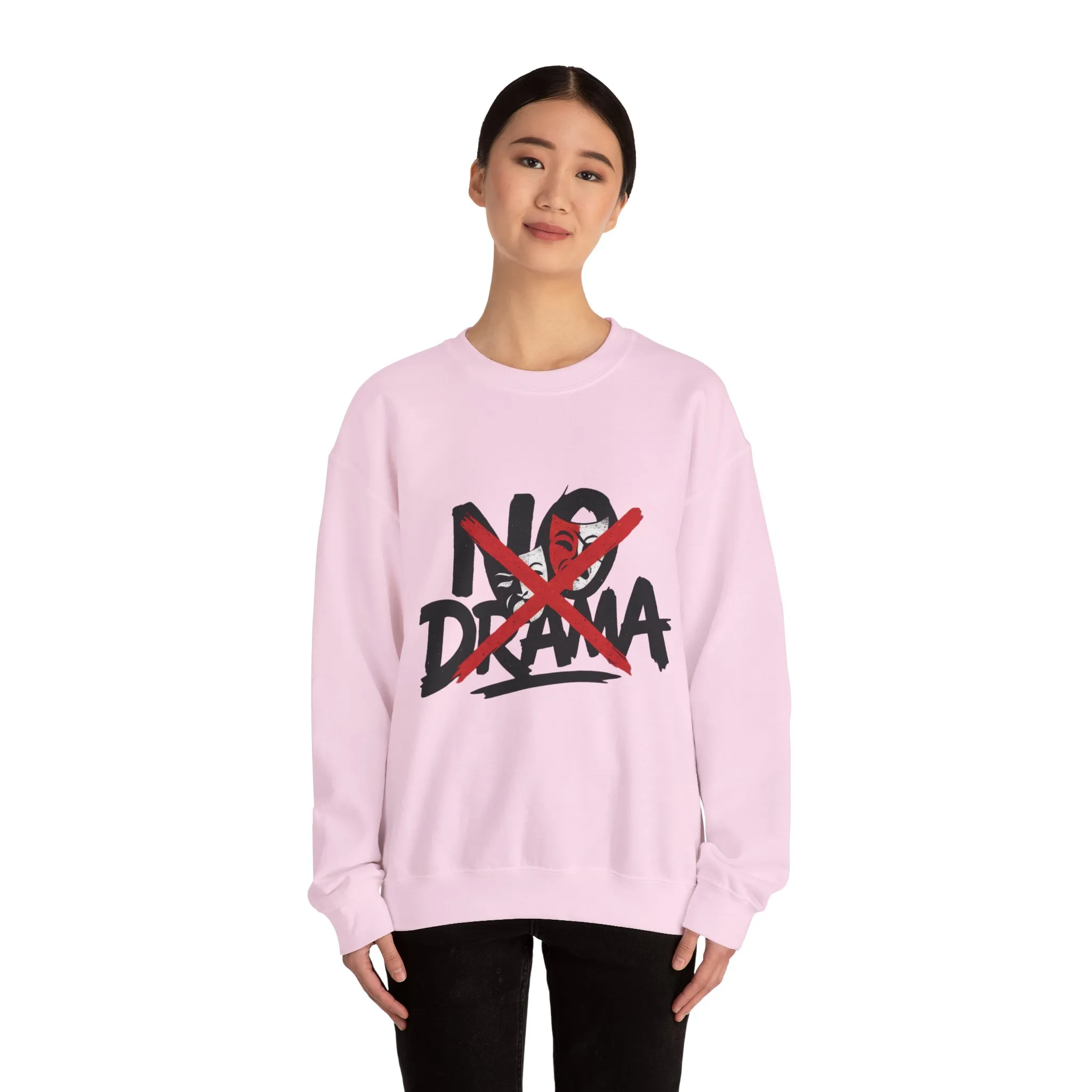 No Drama Crewneck Womens Sweatshirt, Cozy Sweatshirt, Relaxed Fit Pullover, Casual Gift for Friends, Everyday Comfort Apparel - Image 20