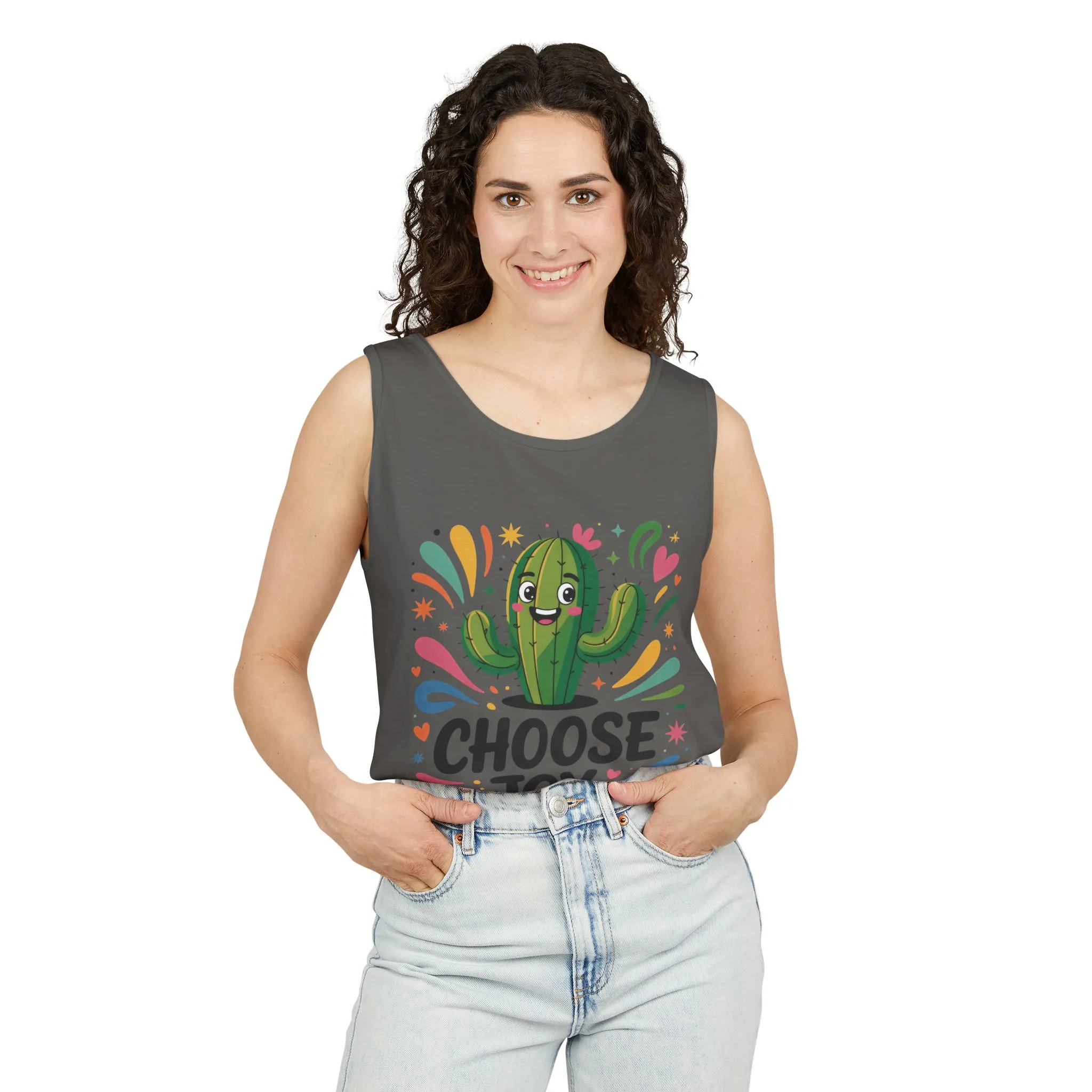 Joyful Cactus Womens Tank Top, Choose Joy Always, Summer Tank, Casual Wear, Gift for Friends, Trendy Top, Vacation Outfit - Image 11