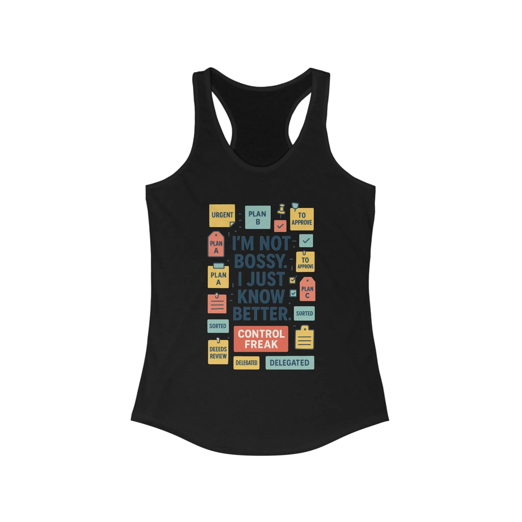 Control Freak Racerback Tank Top, Funny Women's Workout Shirt, Gift for Boss Ladies, Gym Apparel, Bold Sarcastic Tee for Her - Image 7