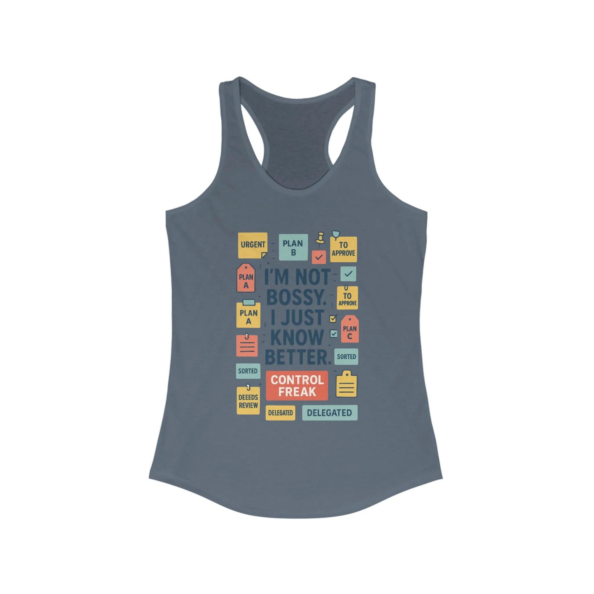 Control Freak Racerback Tank Top, Funny Women's Workout Shirt, Gift for Boss Ladies, Gym Apparel, Bold Sarcastic Tee for Her - Image 13