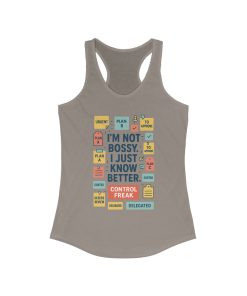 Control Freak Racerback Tank Top, Funny Women's Workout Shirt, Gift for Boss Ladies, Gym Apparel, Bold Sarcastic Tee for Her