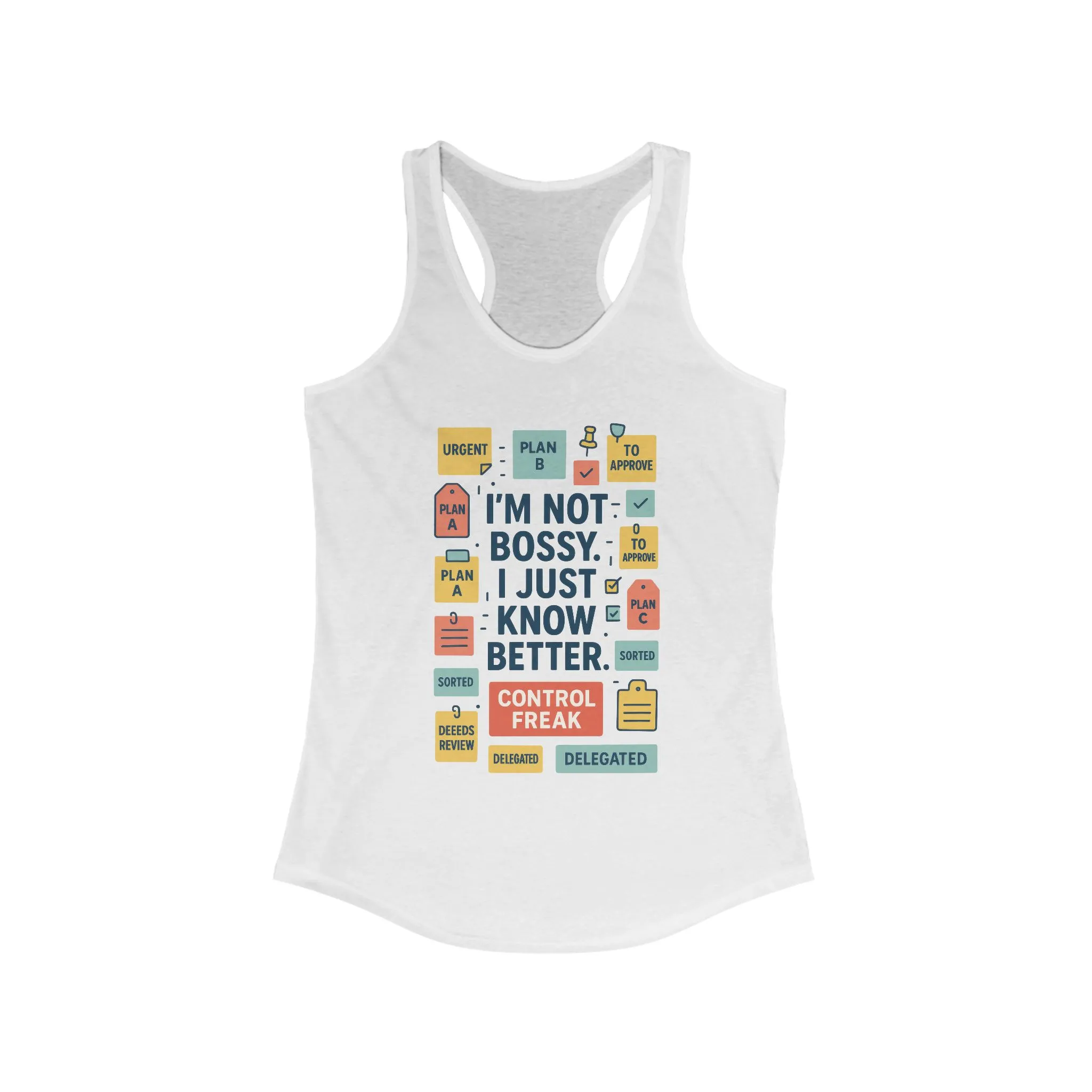 Control Freak Racerback Tank Top, Funny Women's Workout Shirt, Gift for Boss Ladies, Gym Apparel, Bold Sarcastic Tee for Her - Image 3
