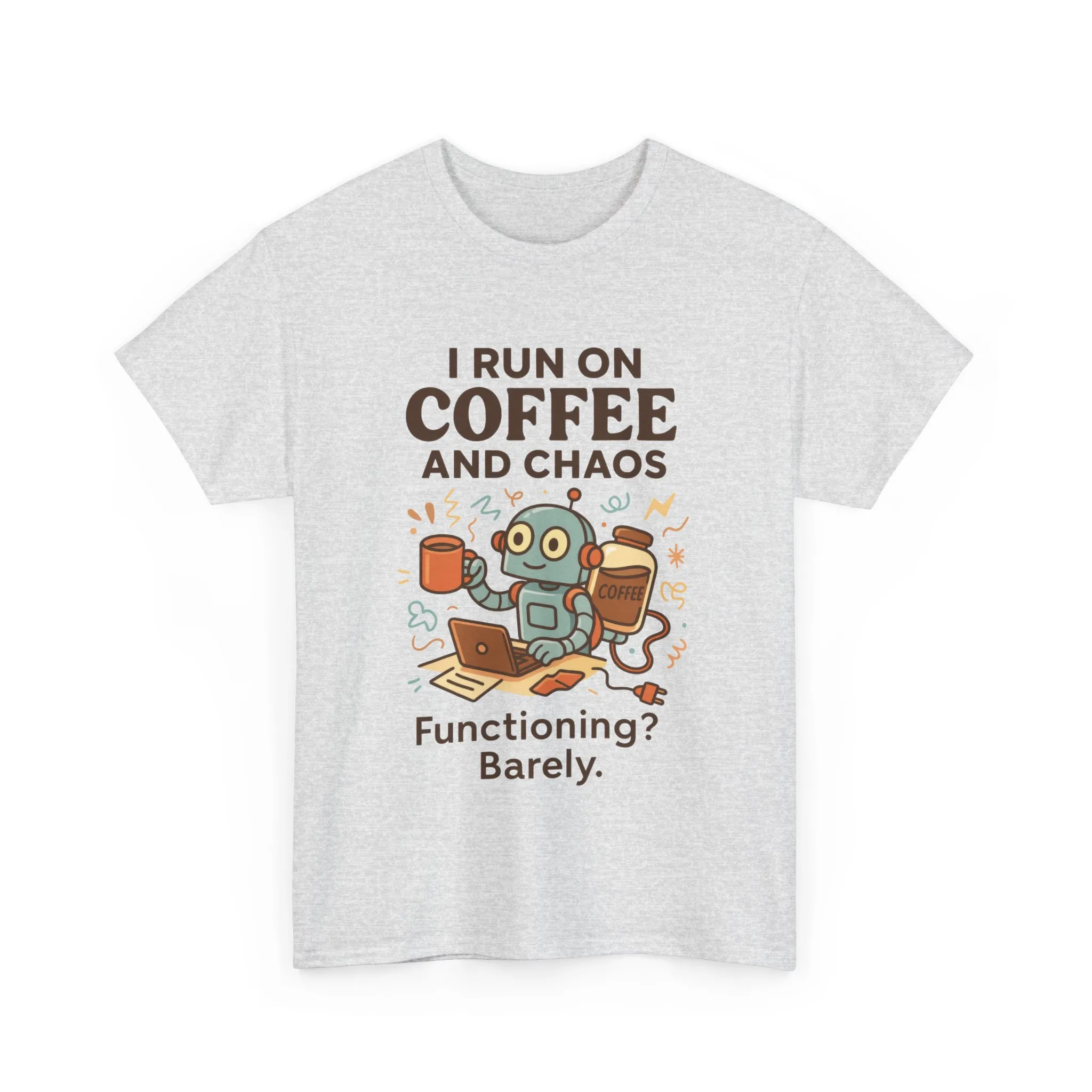 I Run on Coffee and Chaos Unisex Heavy Cotton Tee, Funny Coffee Lover Shirt, Gift for Him/Her, Work from Home Humor Tee, Relaxed Fit [...] - Image 31