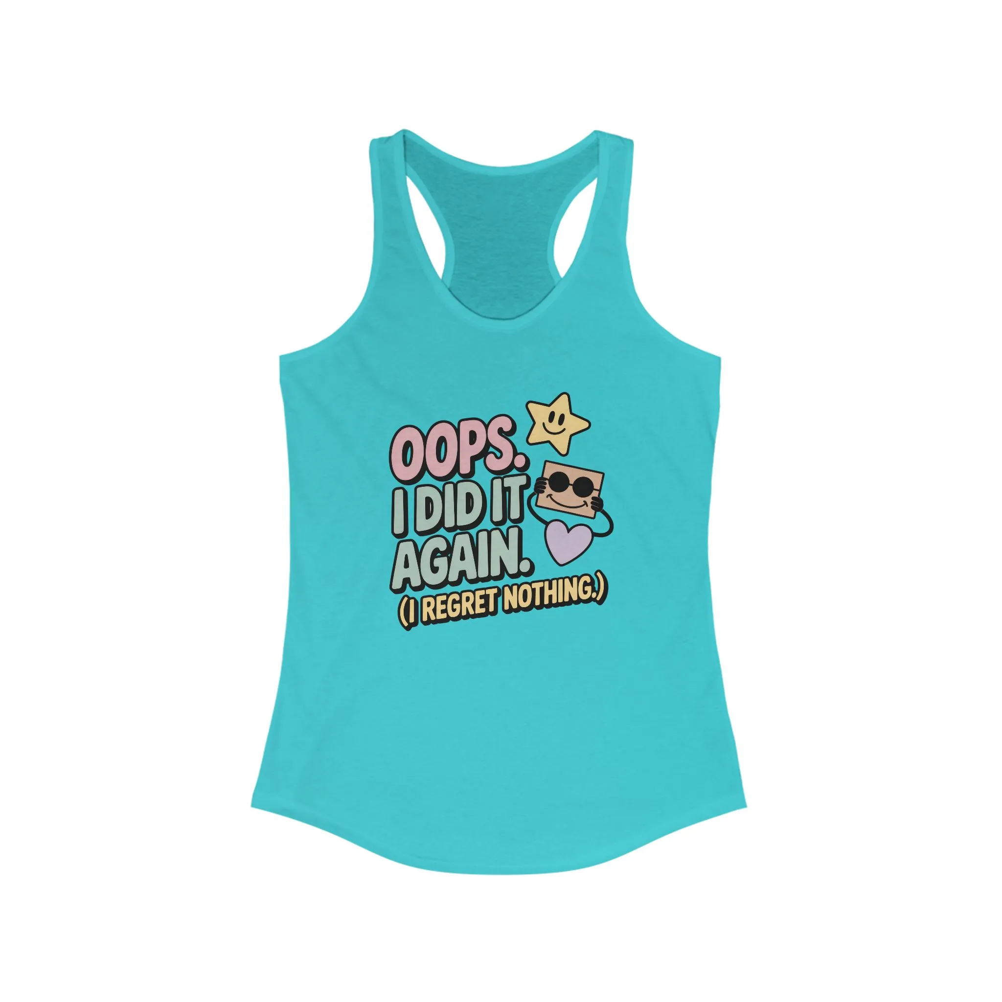 Oops I Did It Again Racerback Tank Top, Fun Summer Top, Gift for Music Lovers, Trendy Workout Shirt, Casual Beach Wear, Perfect for Parties - Image 7