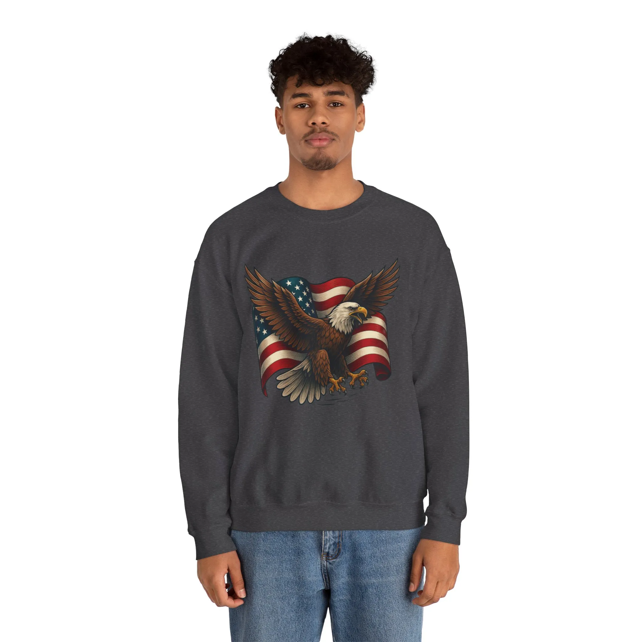 Patriotic Eagle Sweatshirt - Unisex Crewneck, USA Flag Apparel, Memorial Day, Veteran's Day, Independence Day, Gift for Patriots - Image 15