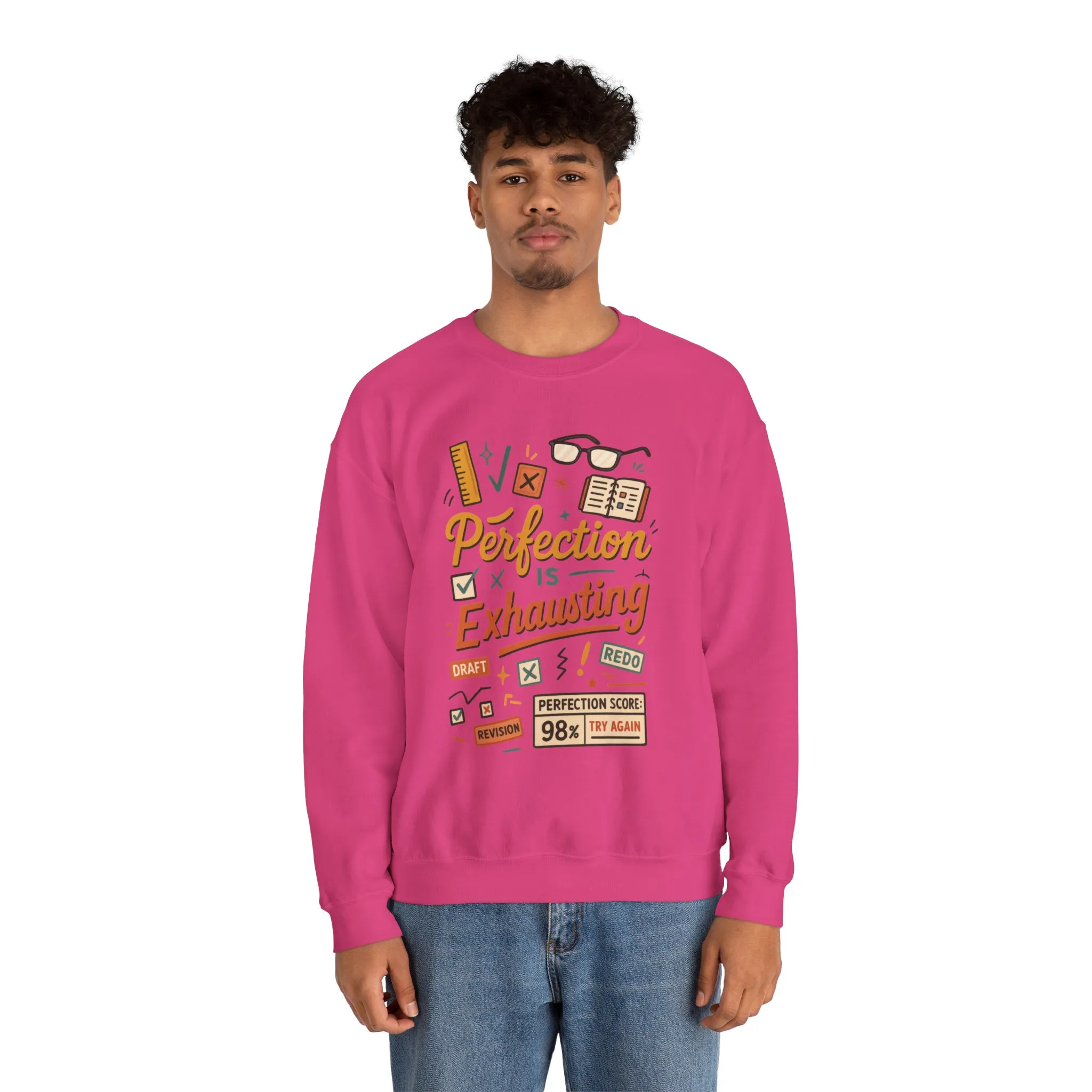 Exhausting Perfection Crewneck Sweatshirt, Funny Gift for Students, Cozy Unisex Sweater, Gift for Graduates, Motivational Apparel - Image 35