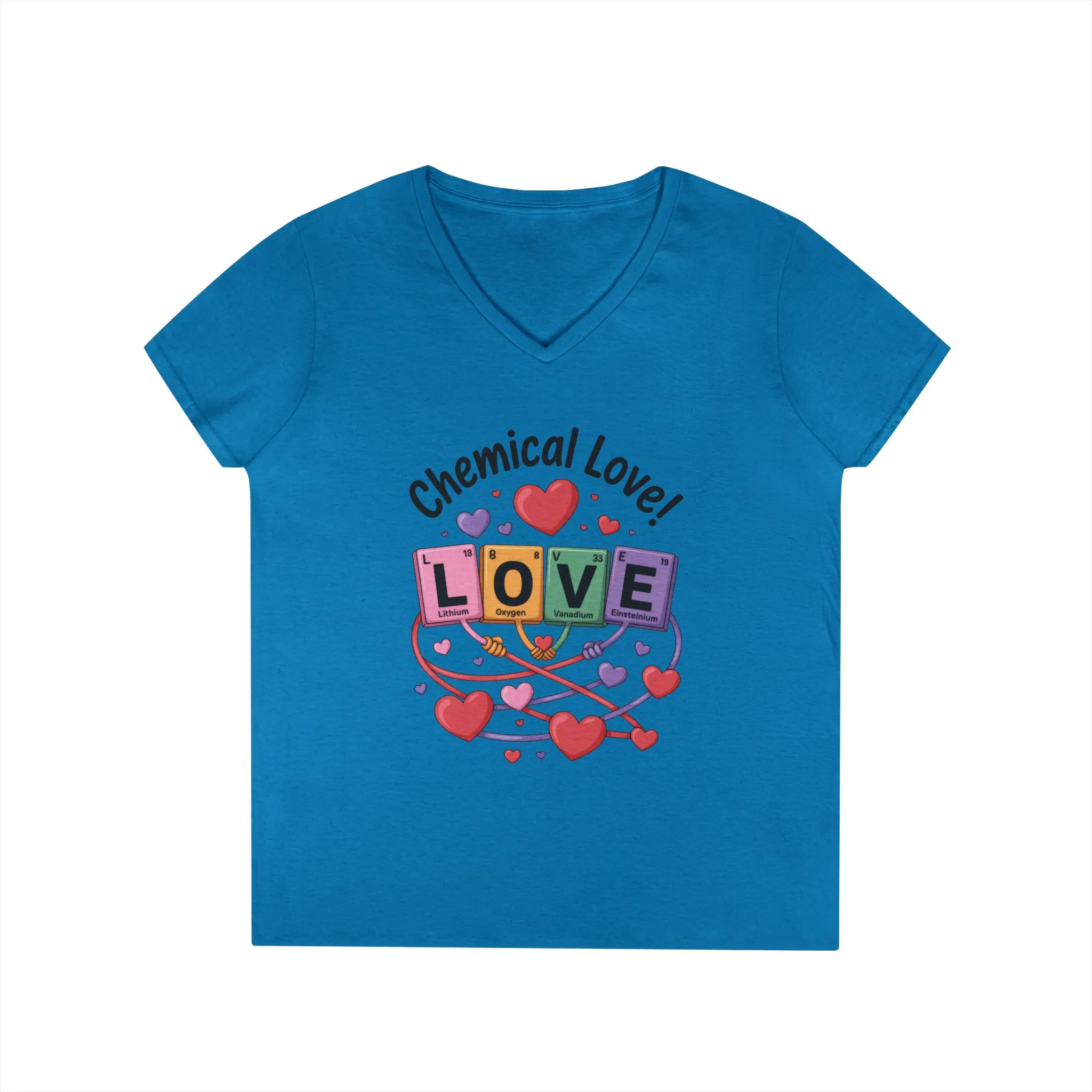 Chemical Love V-Neck T-Shirt, Cute Chemistry Shirt, Valentines Day Gift, Science Lover Apparel, Funny Graphic Tee - Image 9