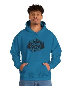 Stay Wild Hoodie, Nature Lover Unisex Pullover, Mountain Adventure Hiking Sweatshirt, Outdoorsy Gift for Him Her