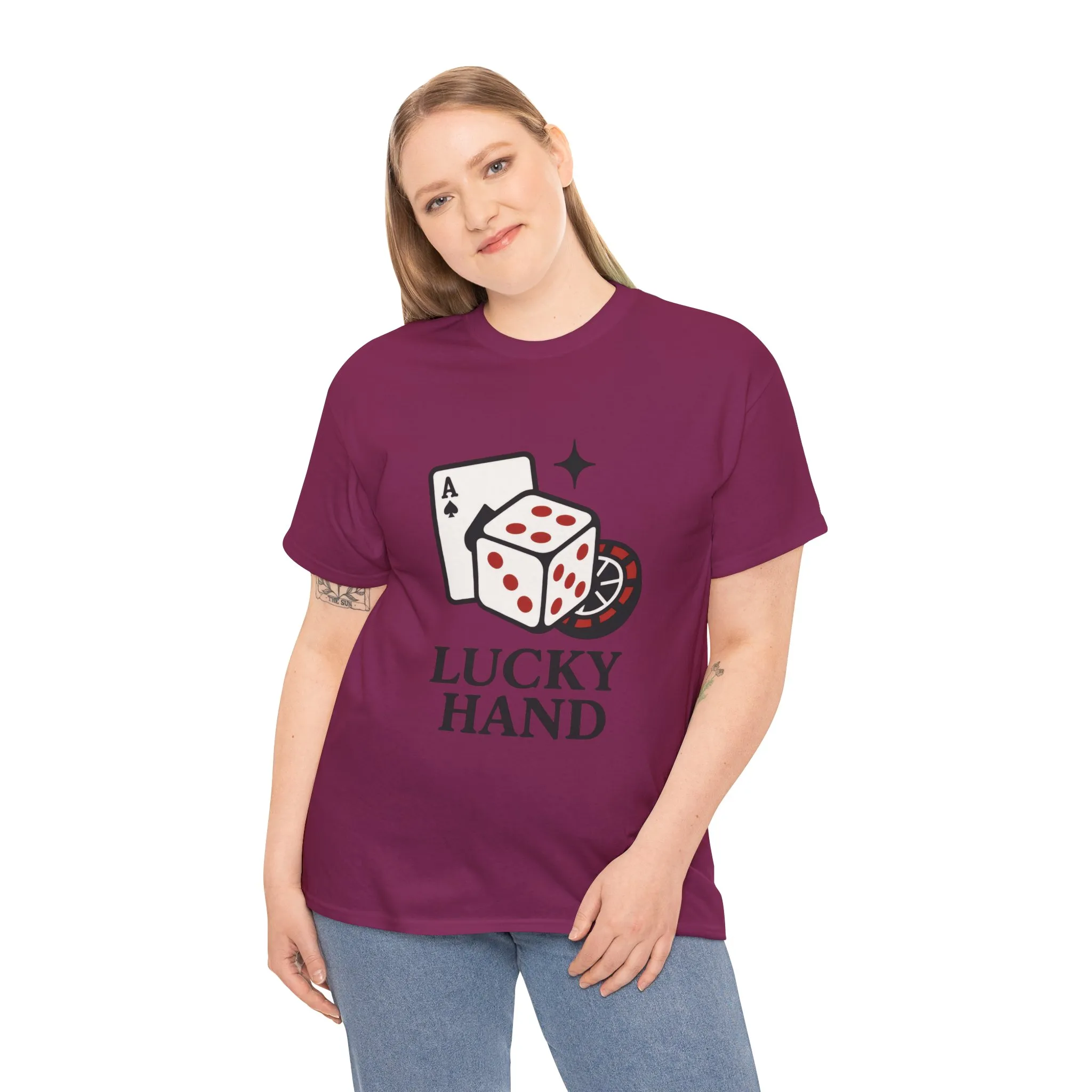 Lucky Hand Unisex Heavy Cotton Tee, Gambling Shirt, Casino Wear, Good Luck Gift, Poker T-Shirt, Casual Vintage Style - Image 26