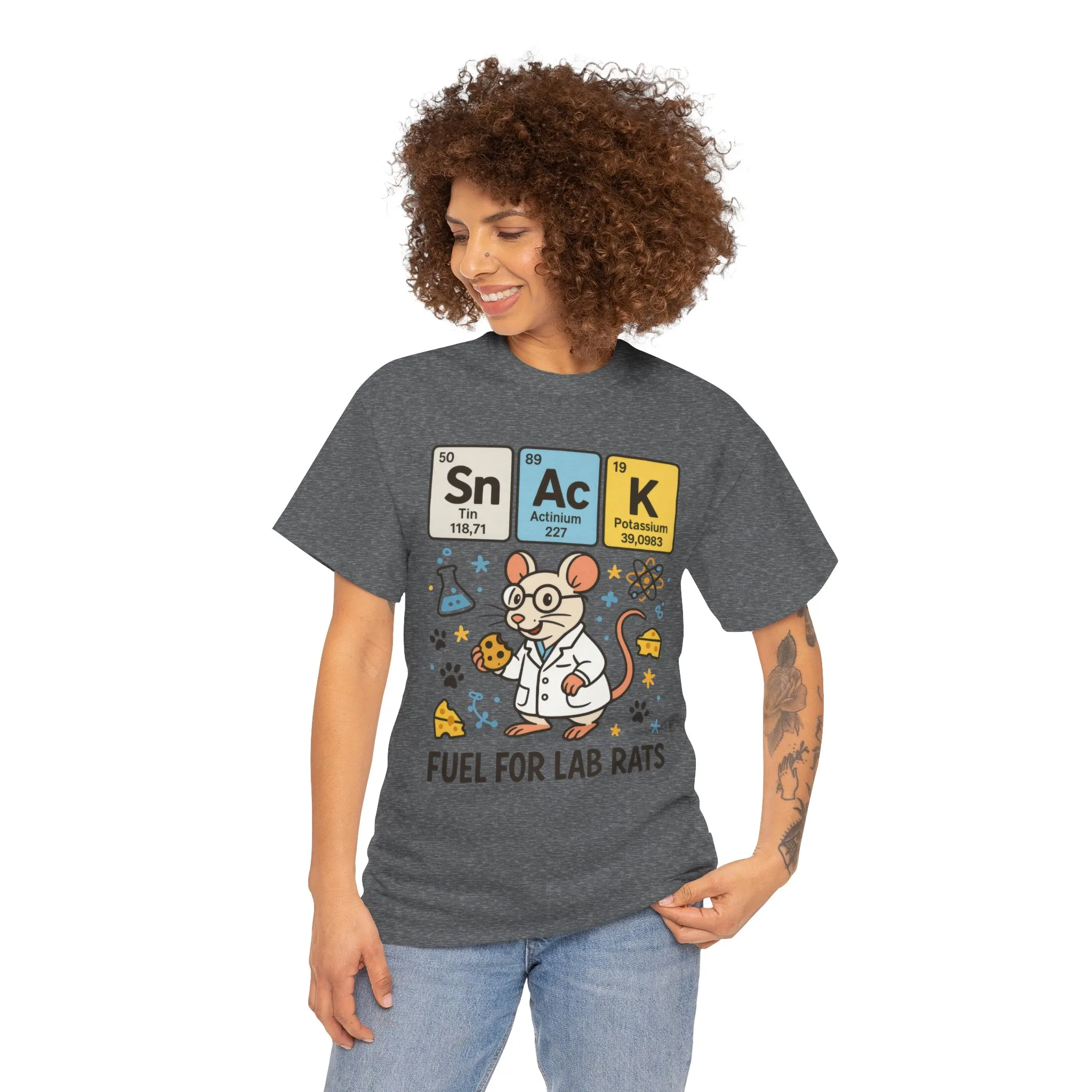 Funny Womens Science T-Shirt,Periodic Table Tee, Fuel for Lab Rats Nerdy Shirt, Gifts for STEM Lovers, Quirky Science Apparel - Image 9