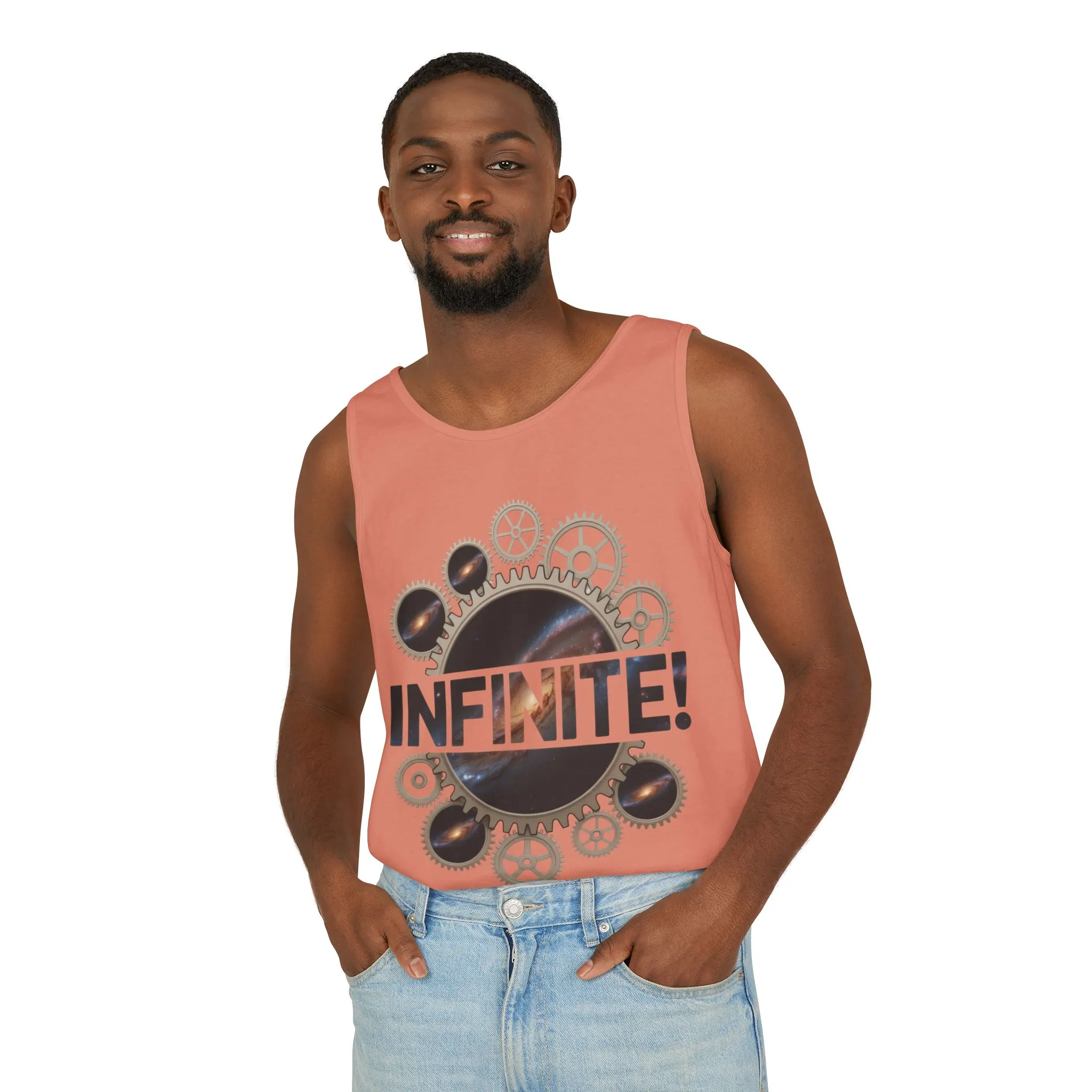 Men's INFINITE! Steampunk Space Gears T-Shirt, Cosmic Mechanical Design Tee for Sci-Fi & Engineering Lovers, Workout Shirt - Image 30