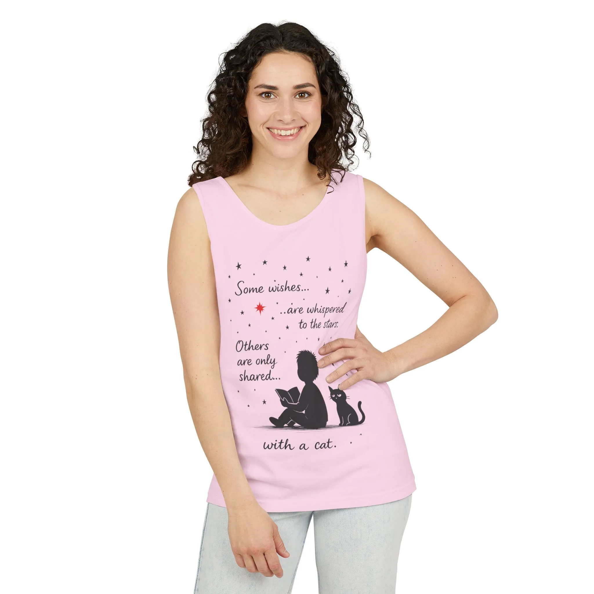 Whimsical Cat Lover's Tank Top, Inspirational Quote Top, Womens Garment-Dyed Summer Shirt, Gifts for Cat Moms, Casual Wear, Pet [...] - Image 30