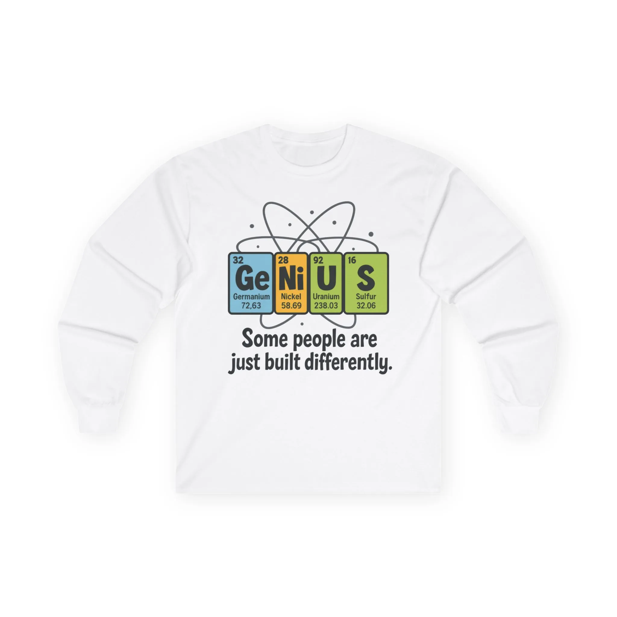 Funny Genius Long Sleeve Tee, Periodic Table Nerd Tee, Science Humor Tee, Unisex Gift, Science Shirt, Nerdy Fashion - Image 28