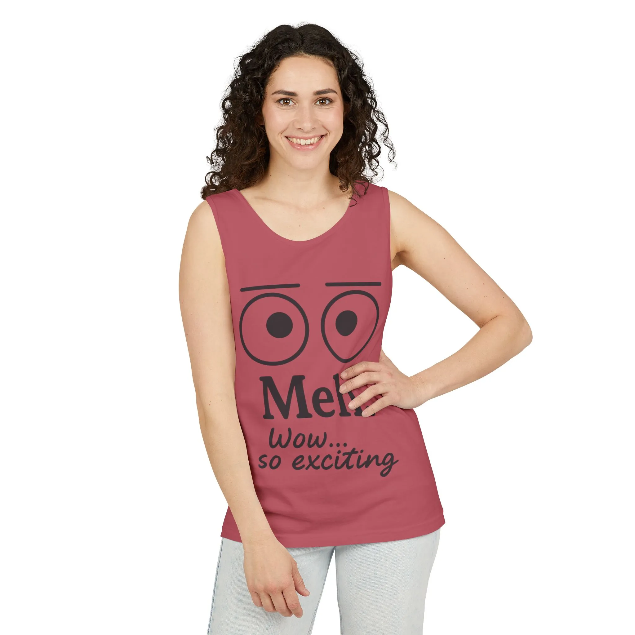 Womens Funny Graphic Tank Top with 'Meh. Wow... so exciting' Quote, Casual Wear, Summer Apparel, Gift for Friends, Humor Tank - Image 27