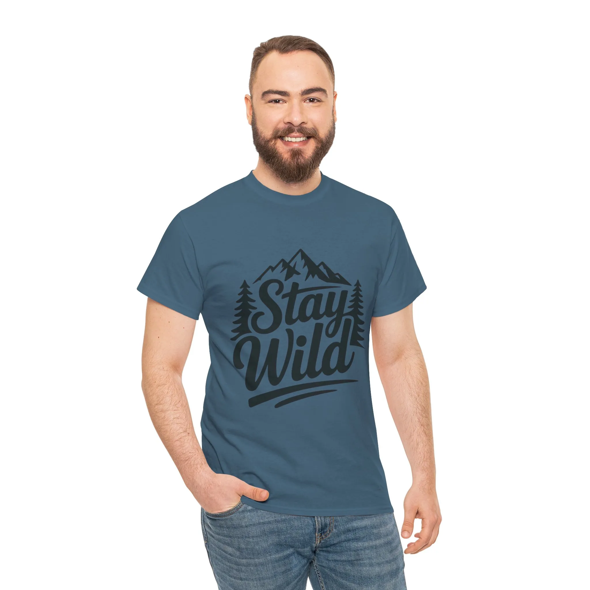 Stay Wild Adventure Tee, Unisex Heavy Cotton Tee for Nature Lovers, Camping, Hiking, Gifts for Outdoorsy Friends, Nature Graphic Tee - Image 26