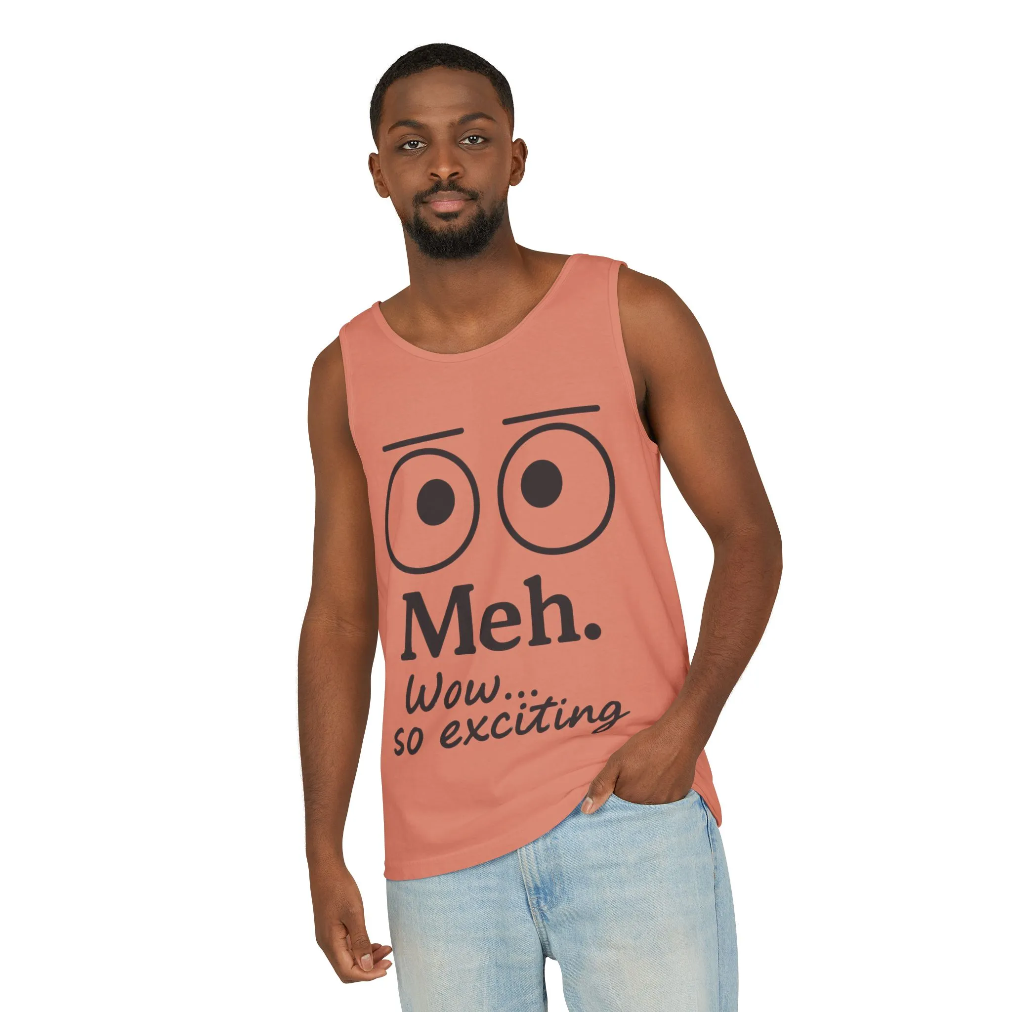 Mens Funny Graphic Tank Top, 'Meh. Wow... so exciting.' Casual Wear, Gifts for Him/Her, Summer Outfits, Party Wear - Image 18