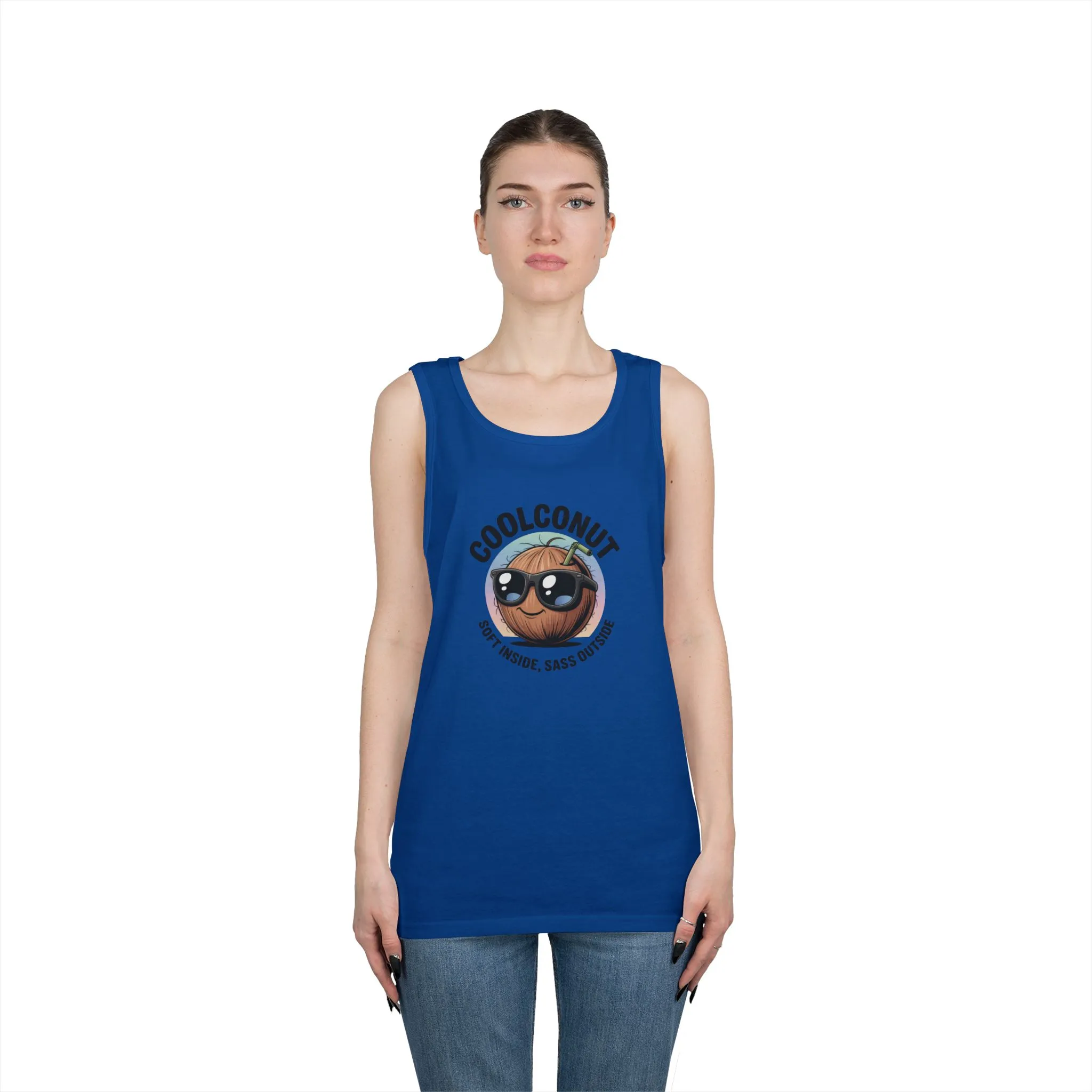 Coolconut Unisex Heavy Cotton Tank Top - Fun Summer Tee, Cute Beach Outfit, Vacation Wear, Gift for Him or Her, Trendy Summer Apparel - Image 14