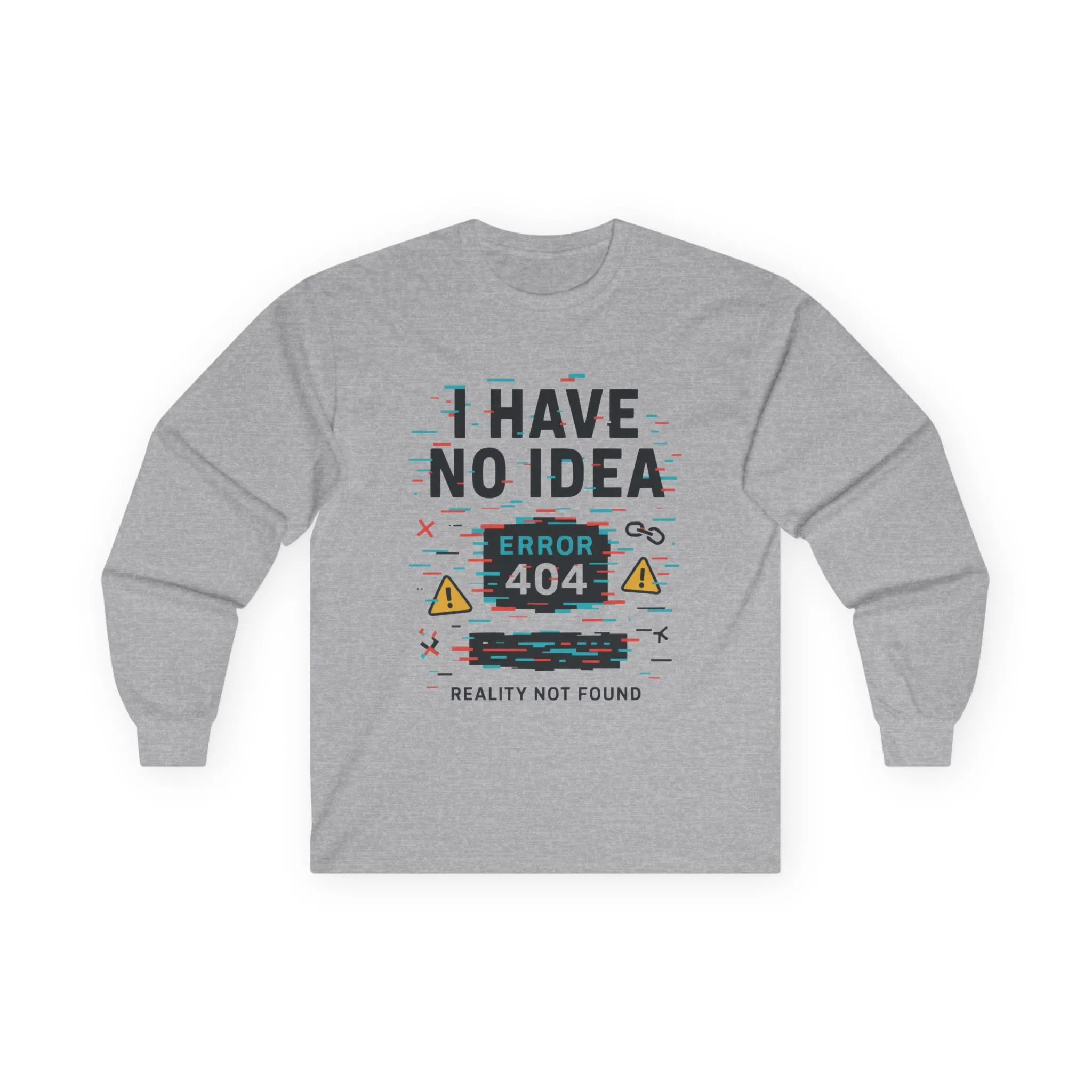 Funny Long Sleeve Tee with Error 404 Design, Gift for Tech Lovers, Casual Wear, Internet Humor, Geeky Apparel, Birthday Gift - Image 7