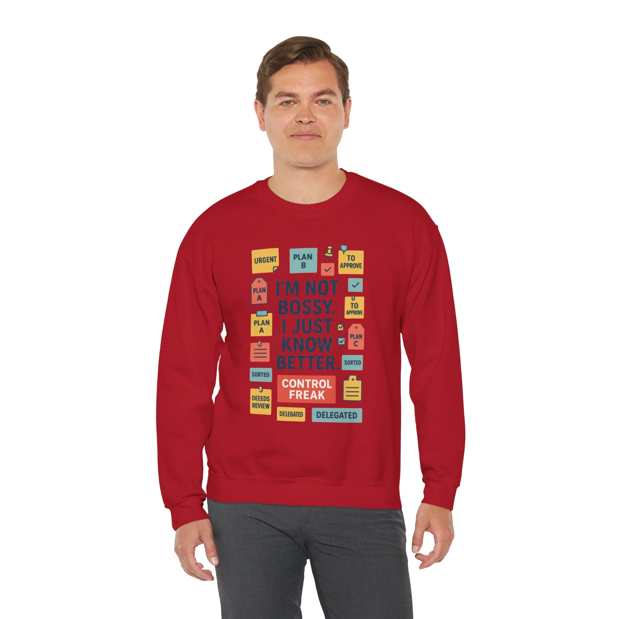 Funny Mens Control Freak Sweatshirt, Sarcastic Crewneck Gift for Him, Perfect Gift for Bossy Friends - Image 35