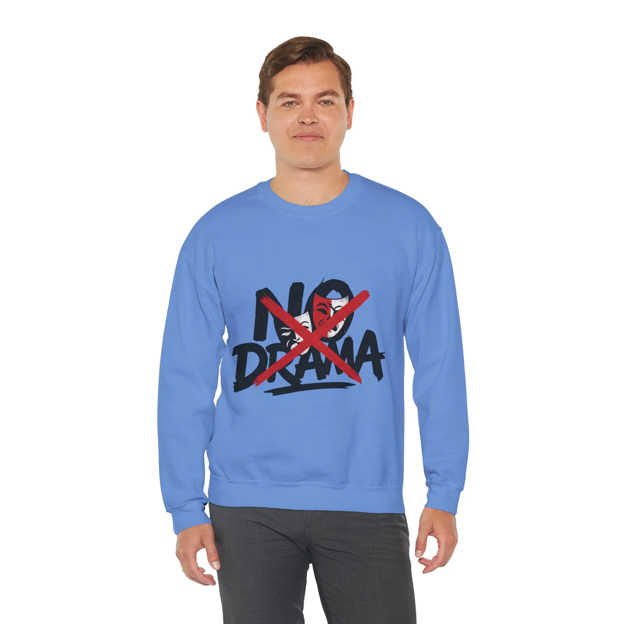 No Drama Mens Crewneck Sweatshirt, Casual Everyday Wear, Gift for Friends, Relaxed Vibes, Comfortable Fashion - Image 24