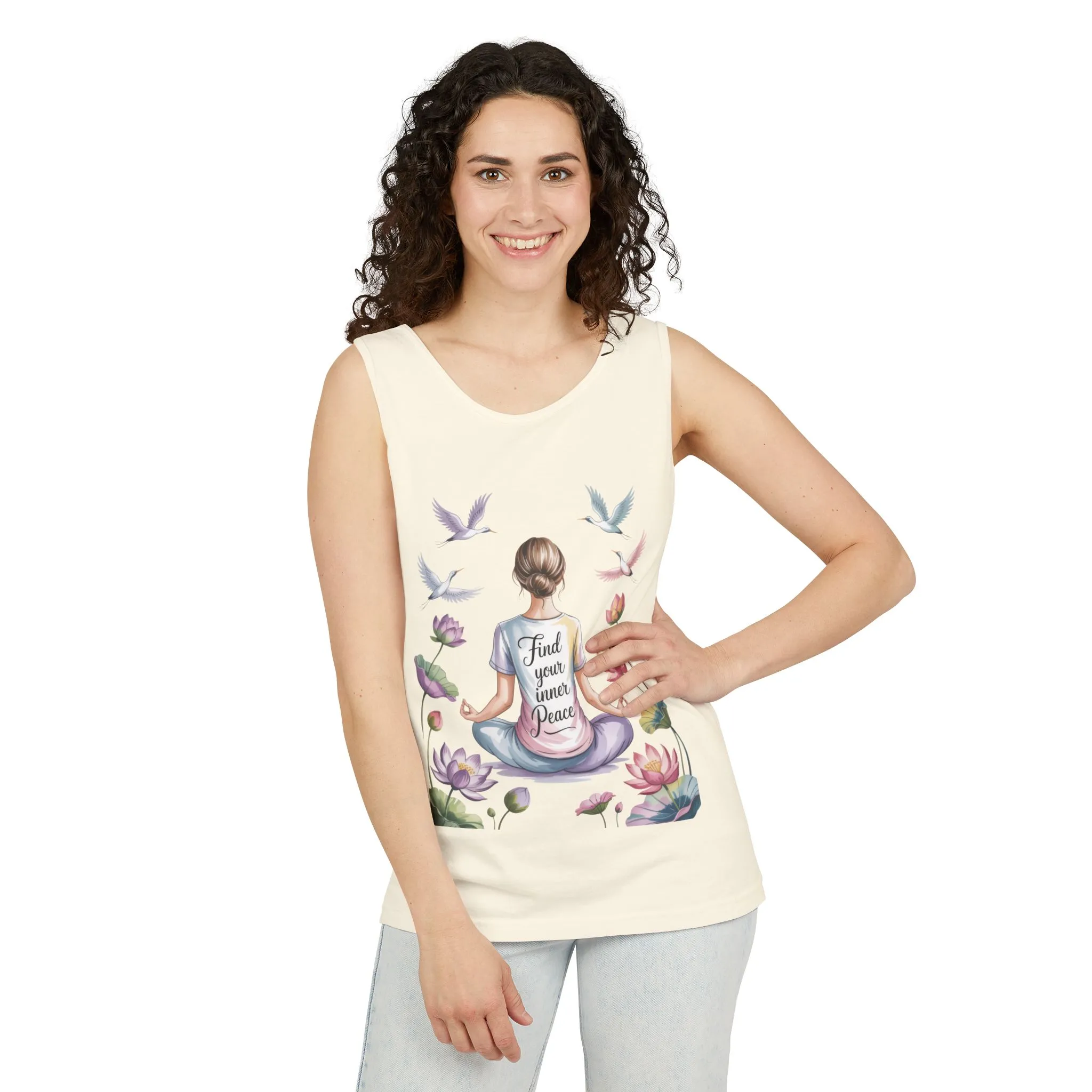 Meditation Floral Womens Tank Top, Find Your Inner Peace, Yoga Apparel, Gift for Mindfulness, Summer Relaxed Wear - Image 20