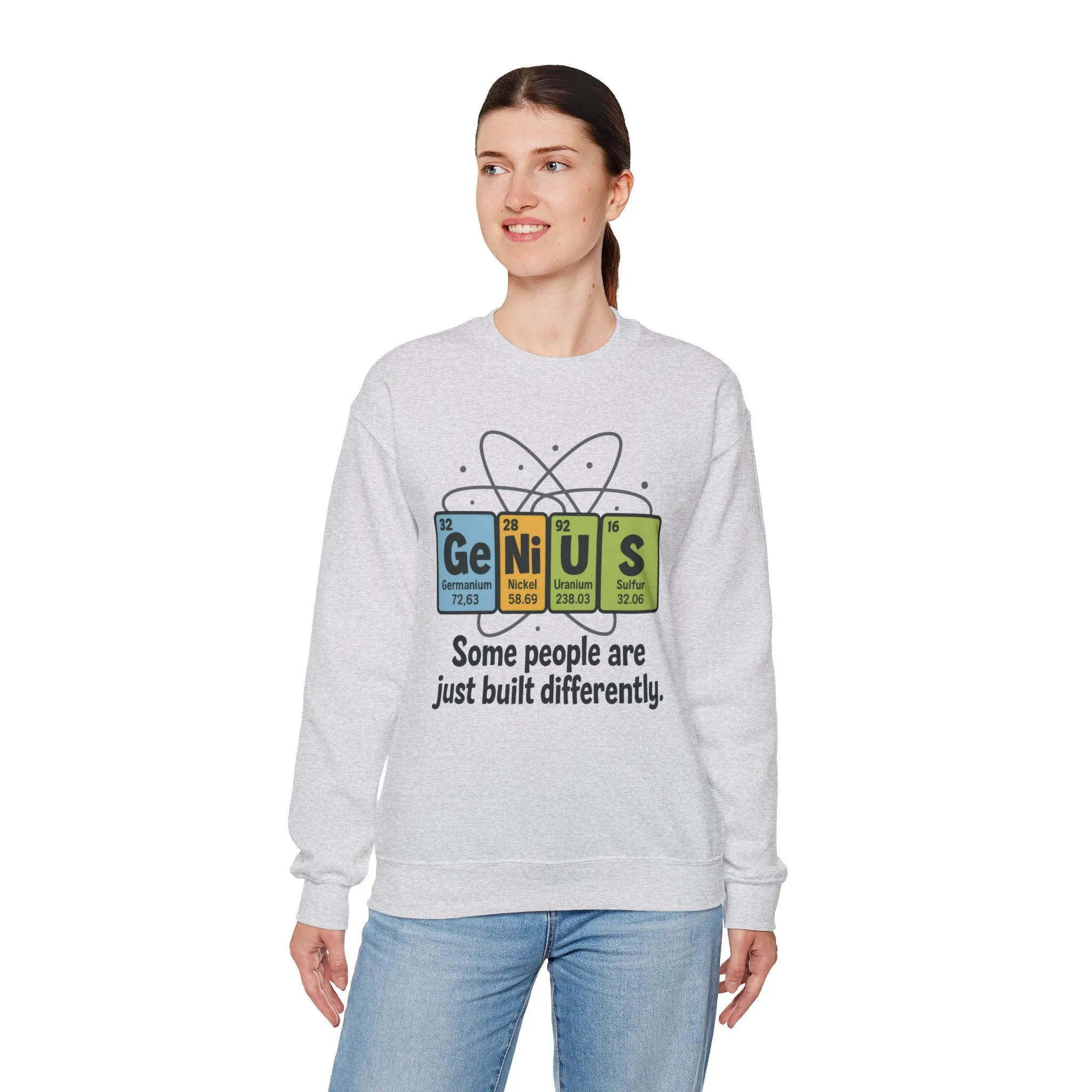 Funny Womens Science Sweatshirt, Genius Periodic Table Pullover, Nerdy Chemistry Gift for Her, Funny Gift for Nerds, Science Geek Apparel - Image 6