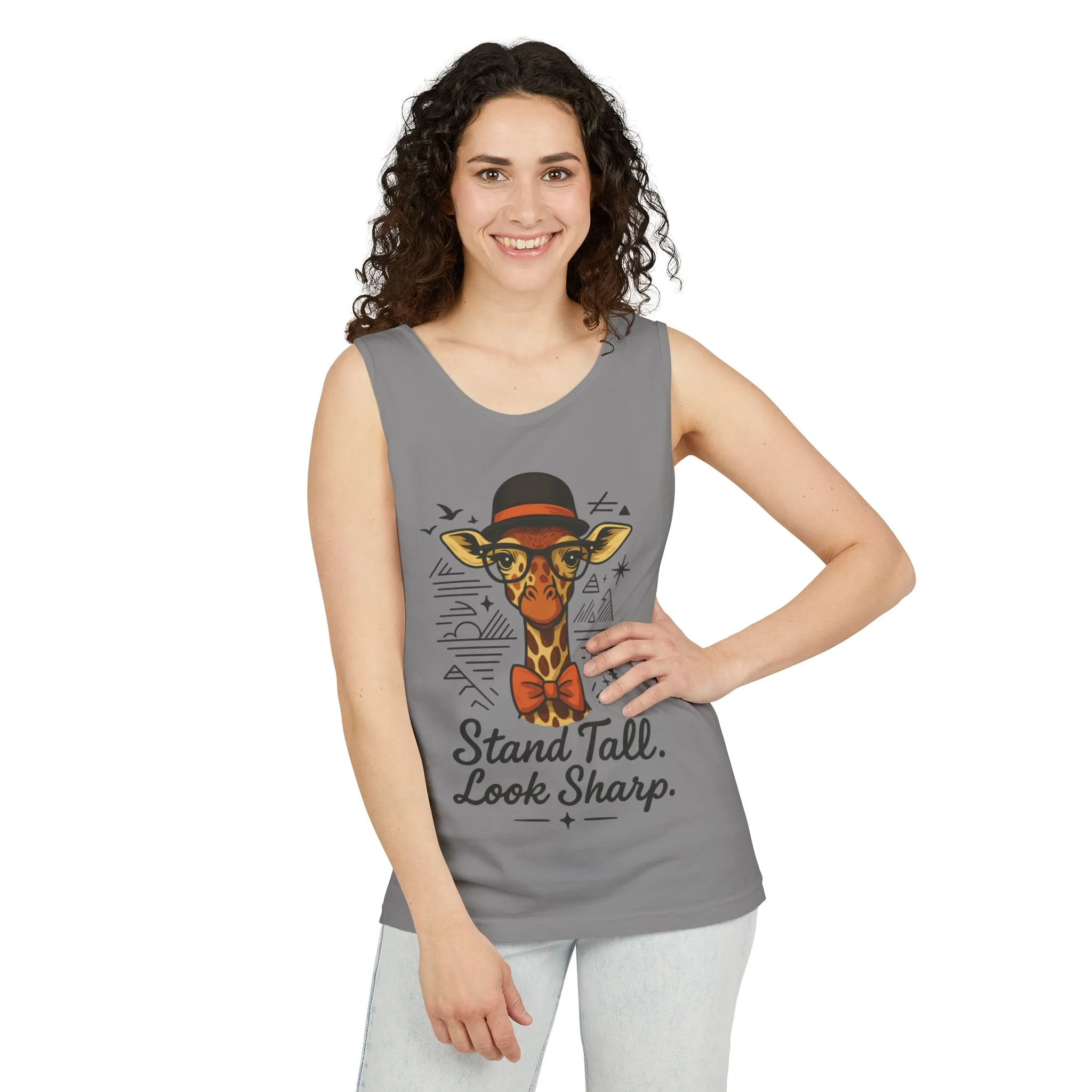Giraffe Inspirational Tank Top, Stand Tall Look Sharp Shirt, Unisex Summer Apparel, Cute Animal Gift, Zoo Lover's Fashion - Image 32