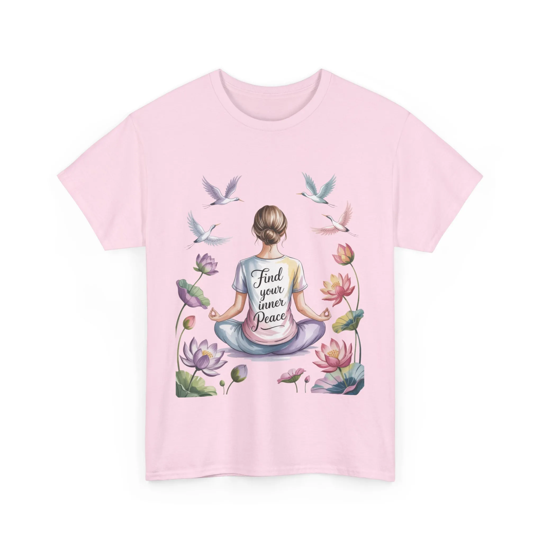 Find Your Inner Peace Womens Heavy Cotton Tee, Motivational Shirt, Meditation Apparel, Relaxation Gift, Casual Wear, Mindfulness Tee - Image 25