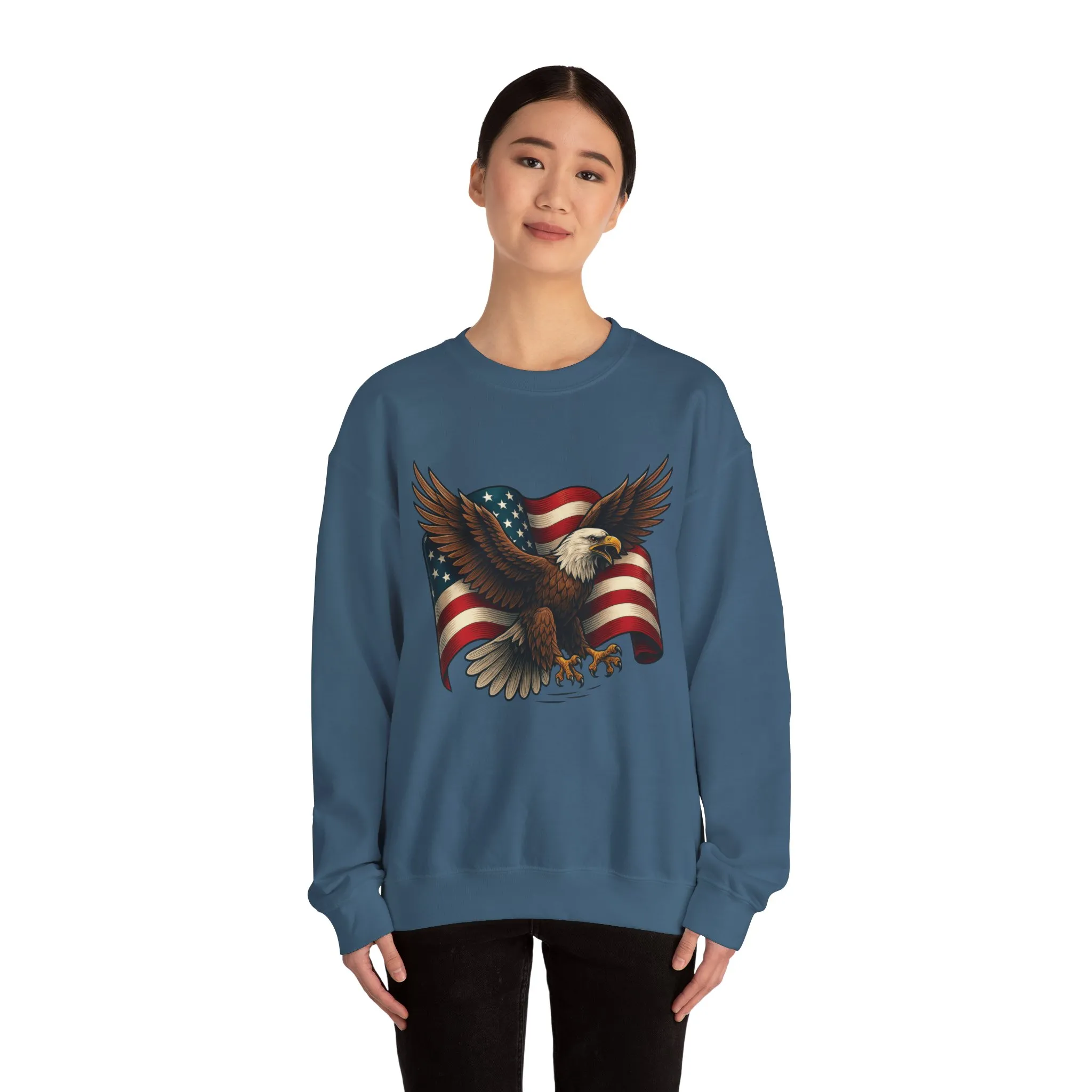Patriotic Eagle Sweatshirt - Unisex Crewneck, USA Flag Apparel, Memorial Day, Veteran's Day, Independence Day, Gift for Patriots - Image 21