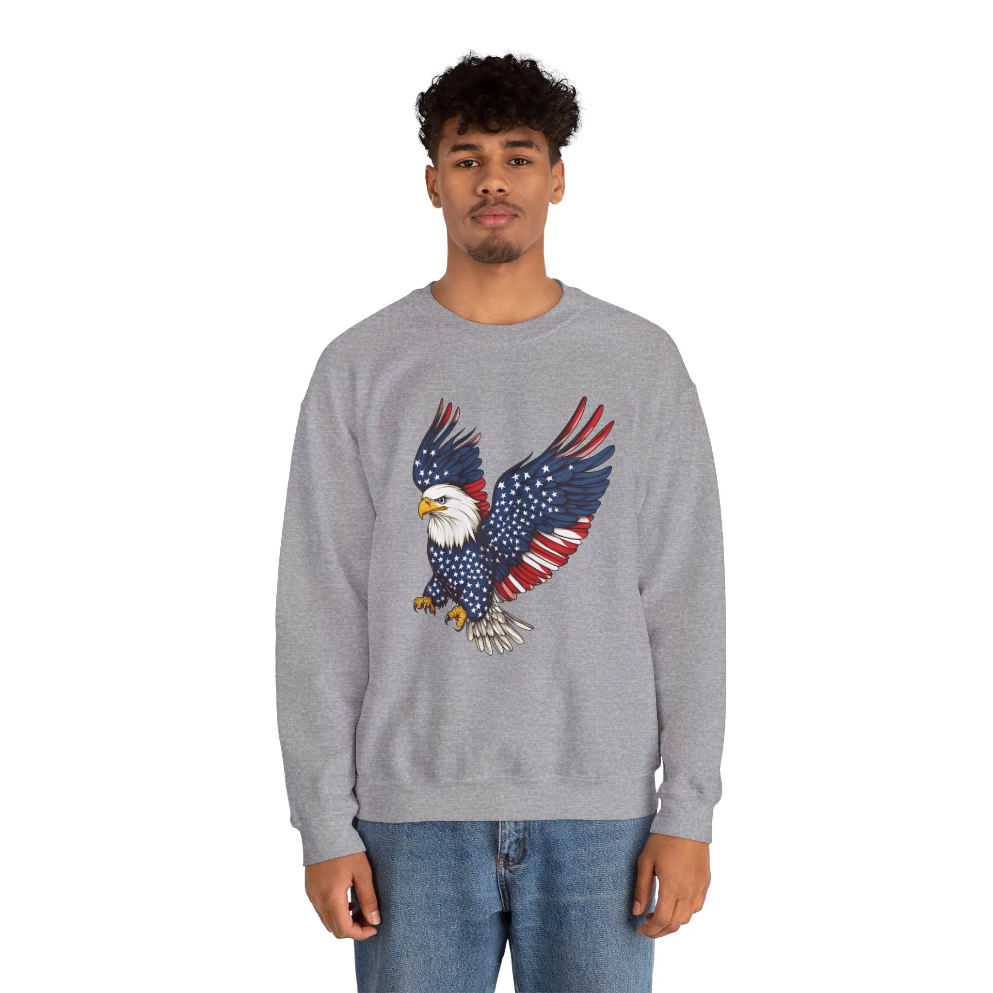 Patriotic Eagle Sweatshirt, Unisex Crewneck, USA Pride Apparel, Cozy Everyday Wear, Perfect for Independence Day, Gift for Patriots - Image 9
