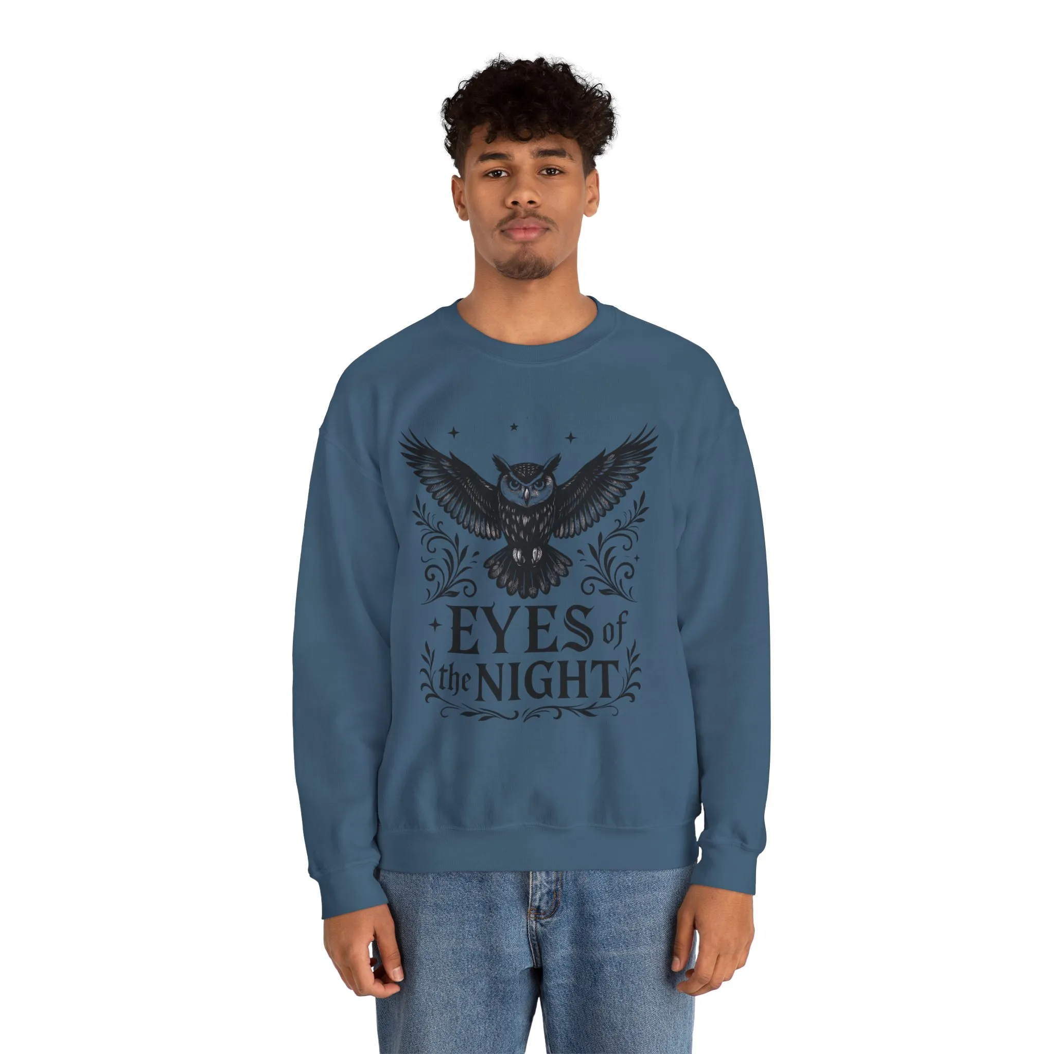 Eyes of the Night Owl Sweatshirt, Mens Dark Gothic Sweatshirt, Mysterious Owl Graphic Pullover, Forest Bird of Night Design, Halloween Gift - Image 27