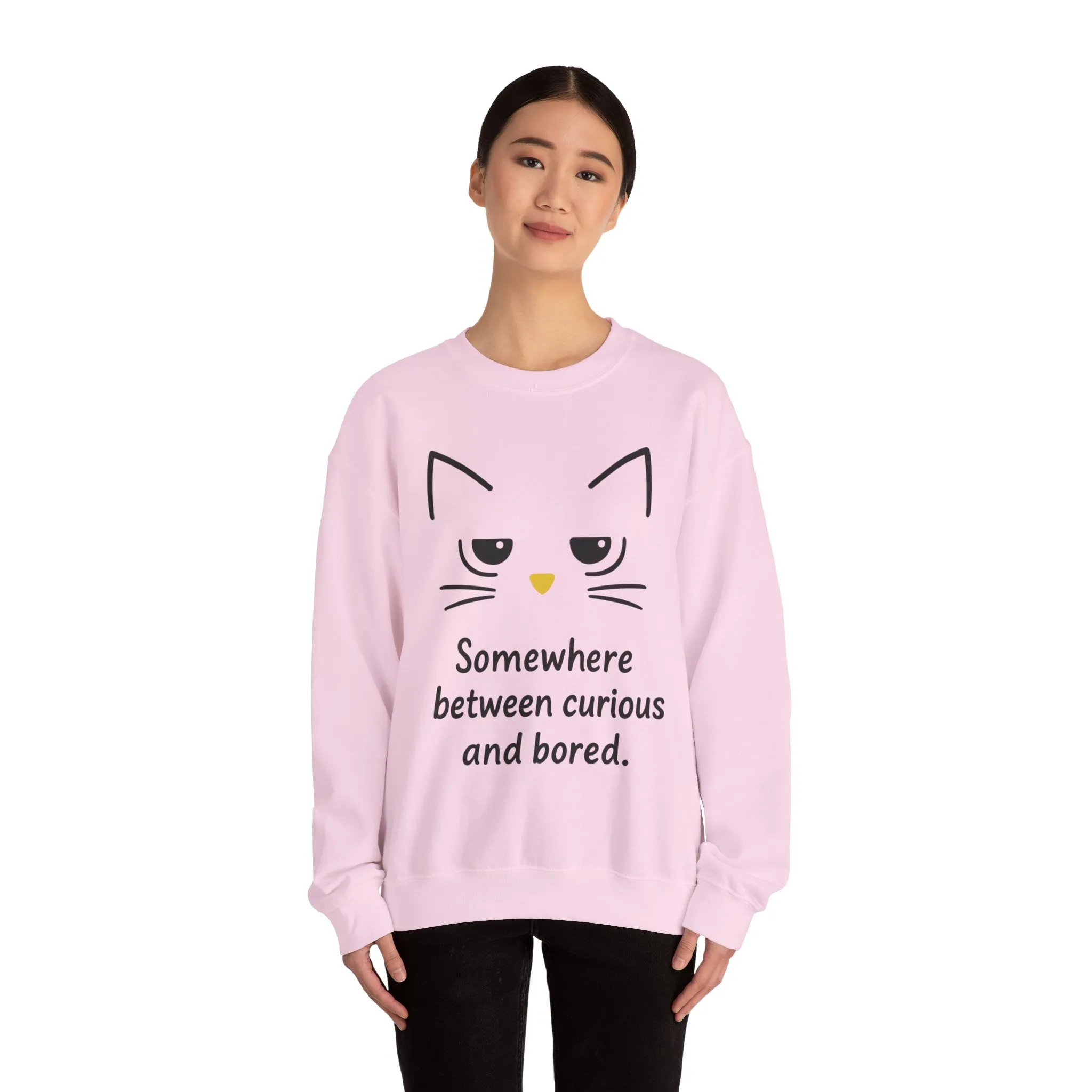 Whimsical Cat Crewneck Womens Sweatshirt, Cozy Relaxed Wear, Perfect Gift for Cat Lovers, Casual Everyday Style - Image 23