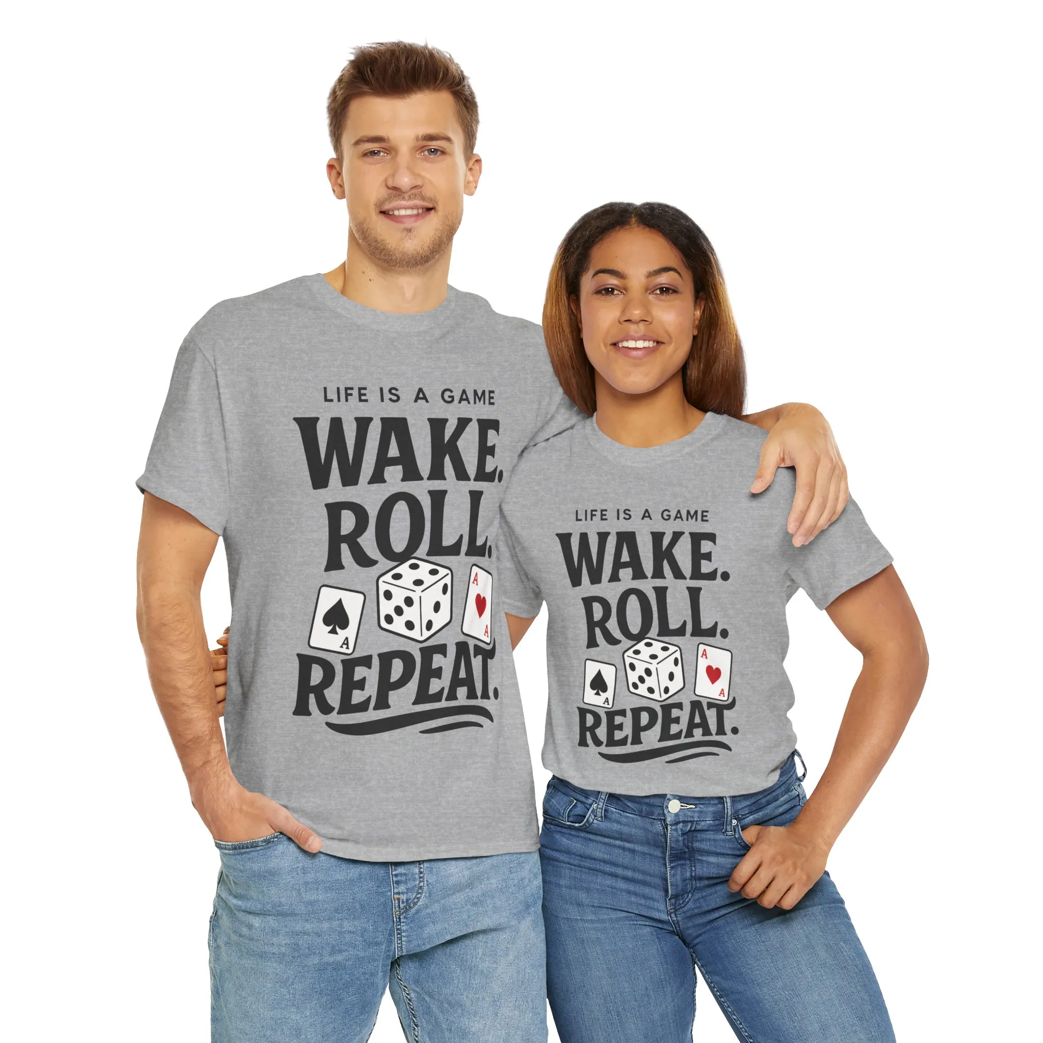 Game On Unisex Heavy Cotton Tee, Perfect for Gamers, Funny Dice & Cards Shirt, Unisex Gambling Gift, Birthday Celebrations - Image 6