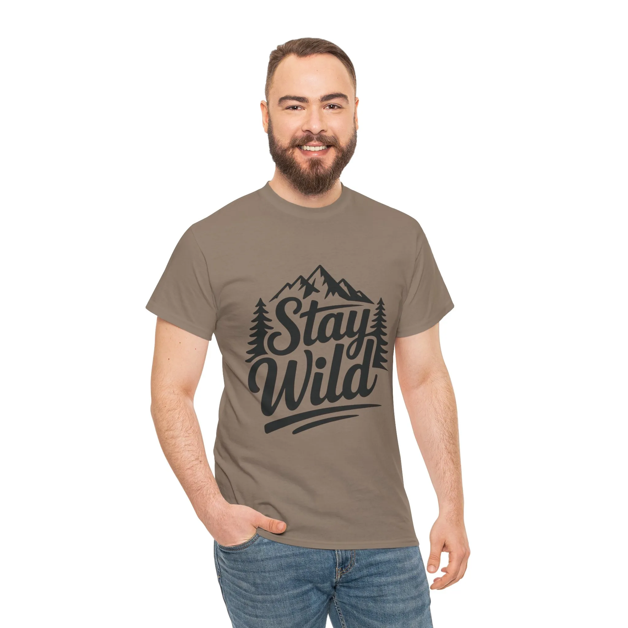 Stay Wild Adventure Tee, Unisex Heavy Cotton Tee for Nature Lovers, Camping, Hiking, Gifts for Outdoorsy Friends, Nature Graphic Tee - Image 11