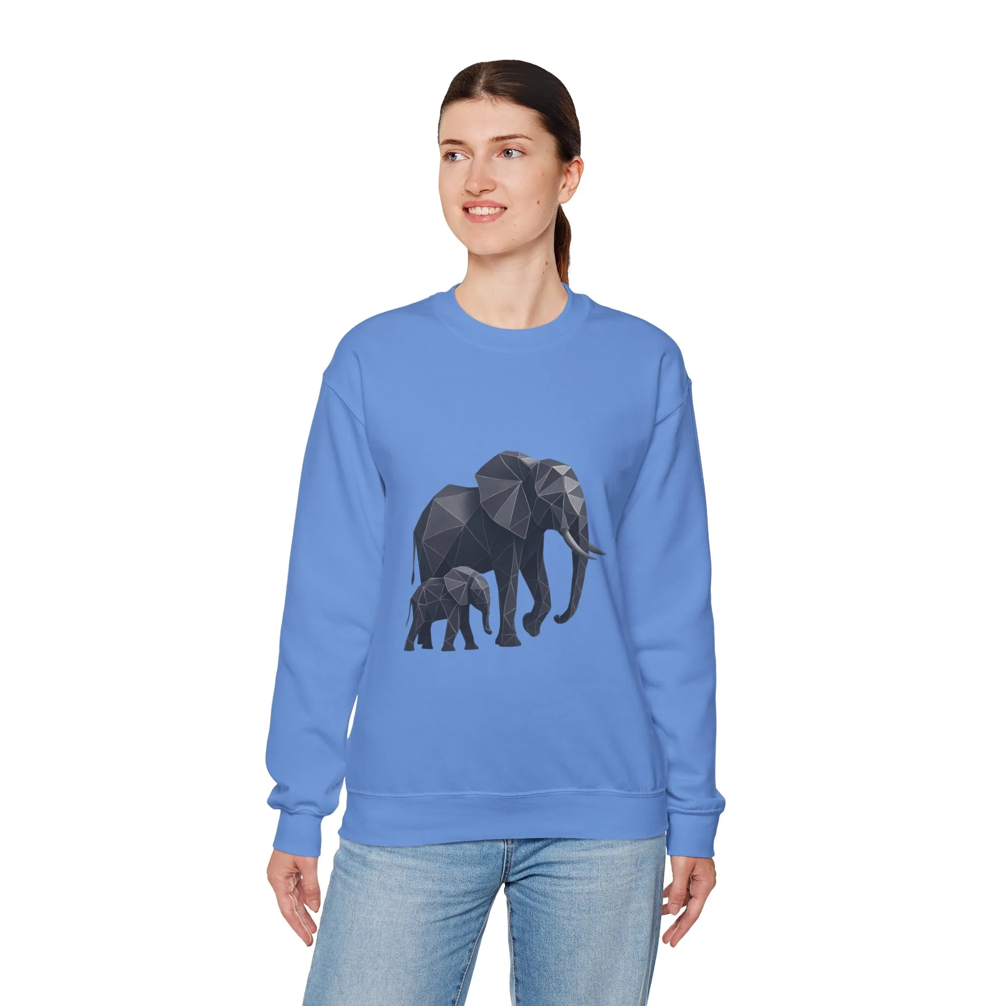Geometric Elephant Sweatshirt, Cozy Unisex Crewneck, Animal Lover Gift, Nature Inspired Apparel, Eco-Friendly Fashion, Gift for Her - Image 18
