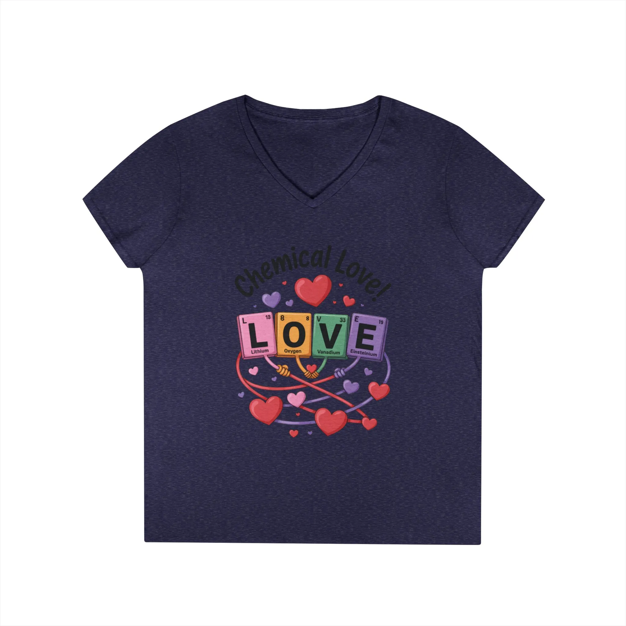 Chemical Love V-Neck T-Shirt, Cute Chemistry Shirt, Valentines Day Gift, Science Lover Apparel, Funny Graphic Tee - Image 15
