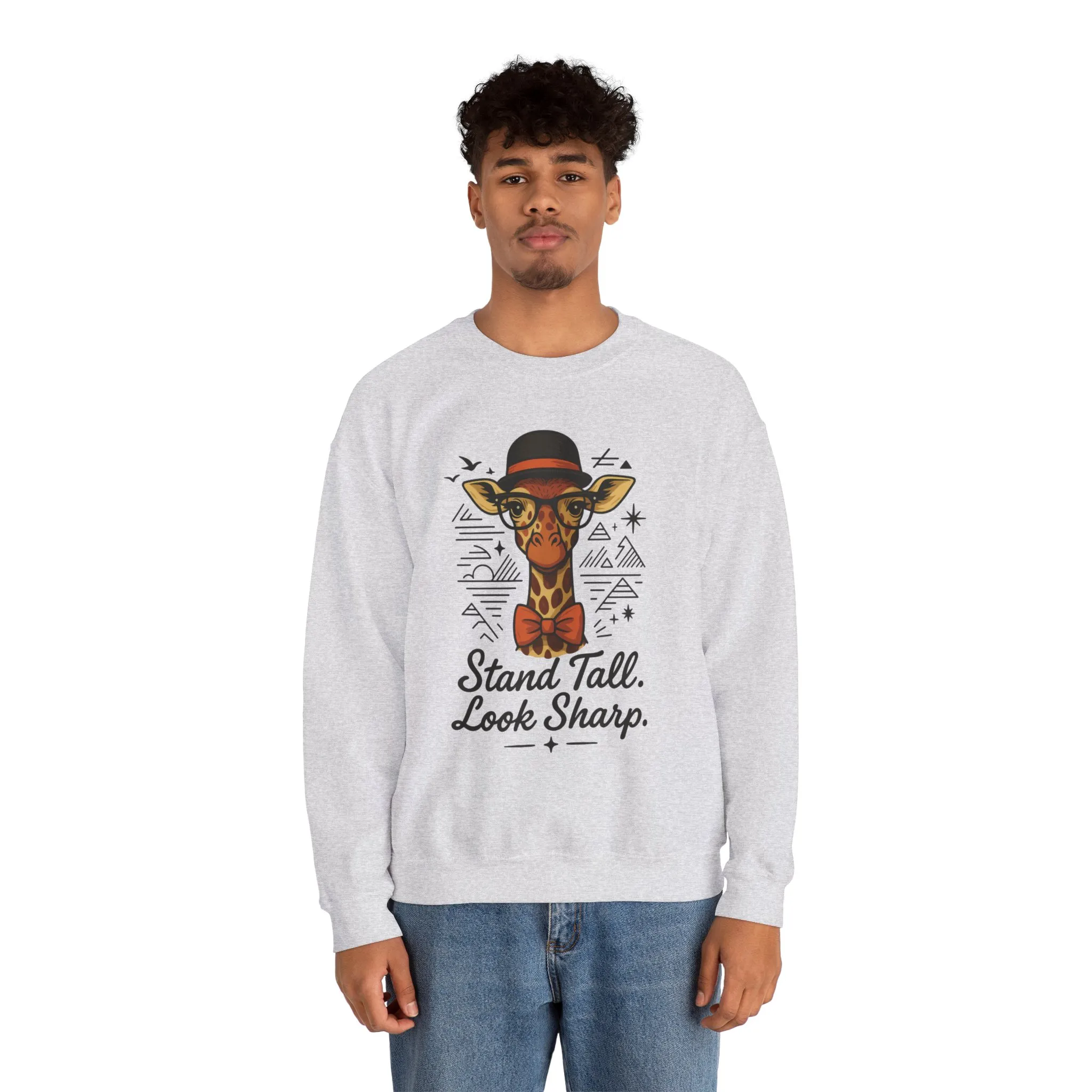 Stylish Giraffe Sweatshirt - Stand Tall, Look Sharp, Unisex Sweater for Animal Lovers, Cozy Gift, Fun Fashion for All Seasons - Image 37