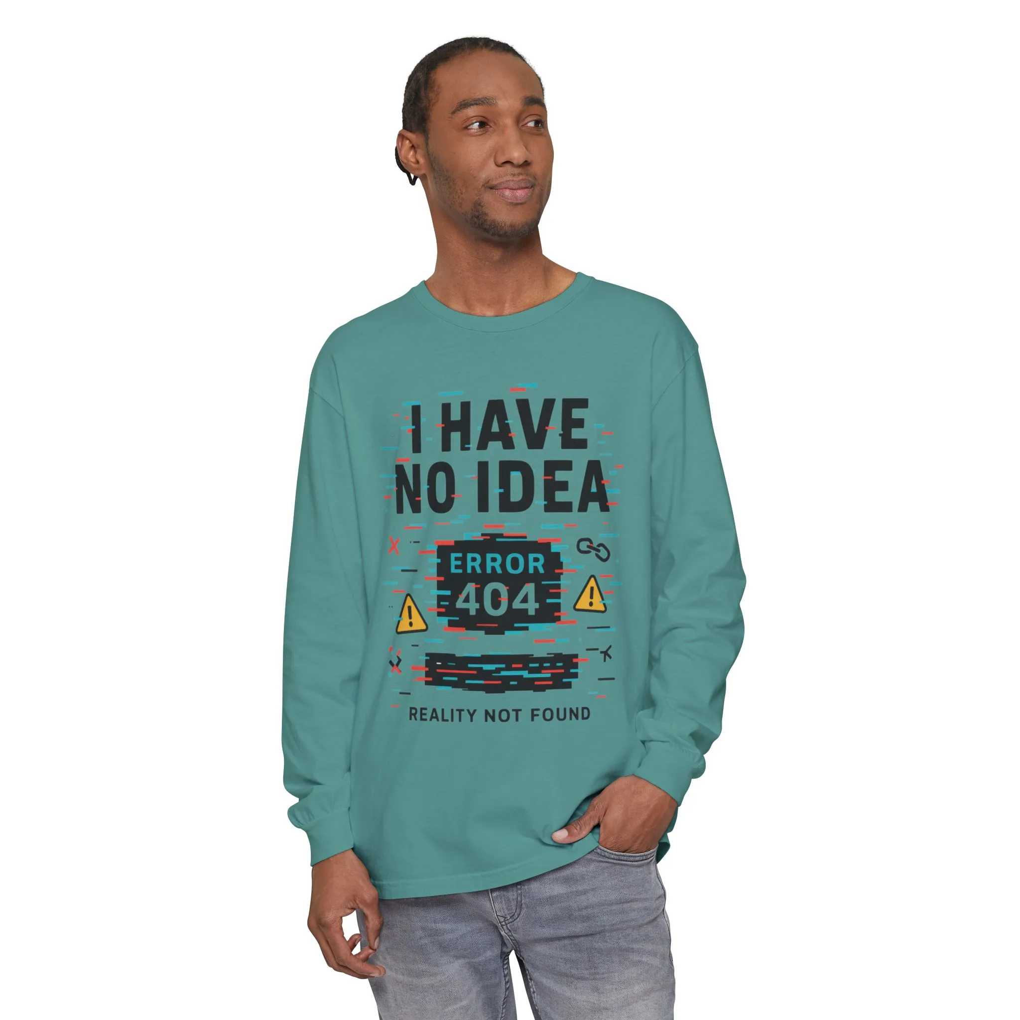 Unisex Long Sleeve T-Shirt, Funny Error 404 Graphic Tee, Internet Humor, Geeky Apparel, Quirky Humor Shirt, Gift for Tech Lovers - Image 33