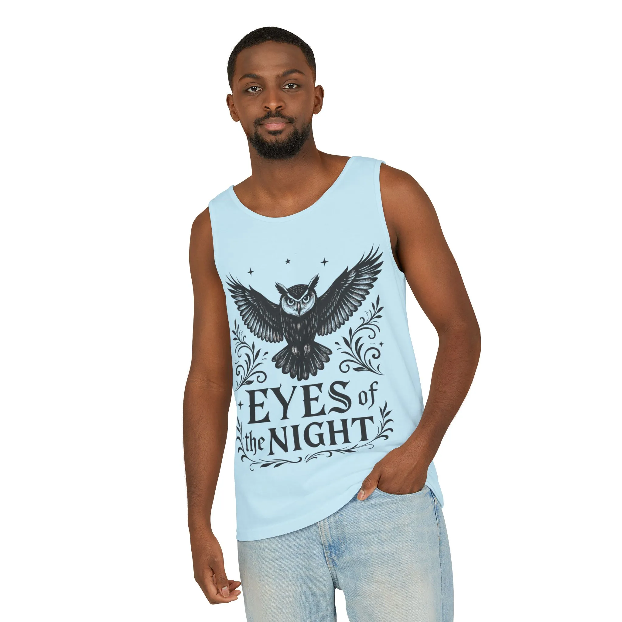 Eyes of the Night Owl Tank Top, Mens Summer Wear, Boho Aesthetic, Festival Outfit, Nature Lover Gift, Halloween Apparel - Image 51