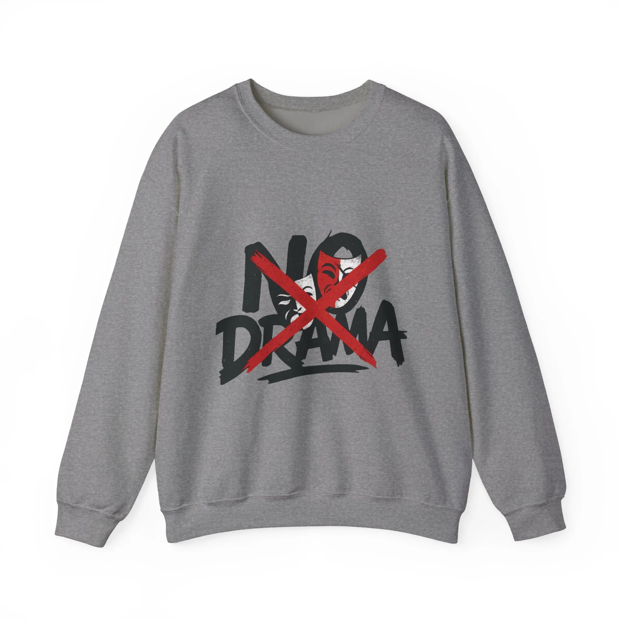 No Drama Mens Crewneck Sweatshirt, Casual Everyday Wear, Gift for Friends, Relaxed Vibes, Comfortable Fashion - Image 7