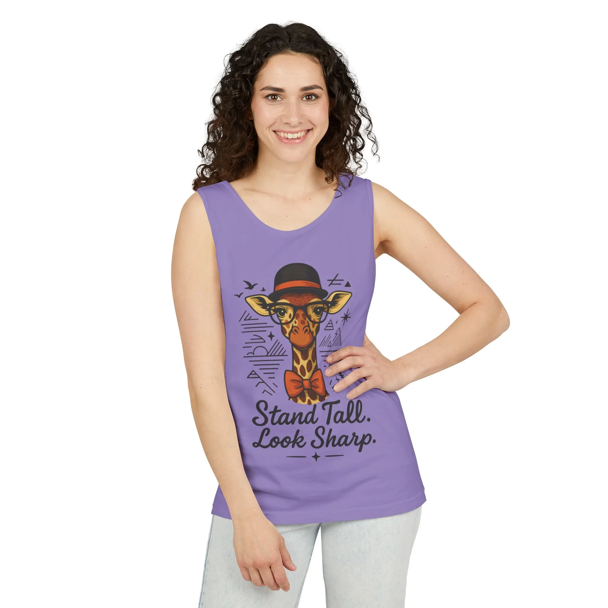 Giraffe Inspirational Tank Top, Stand Tall Look Sharp Shirt, Unisex Summer Apparel, Cute Animal Gift, Zoo Lover's Fashion - Image 26