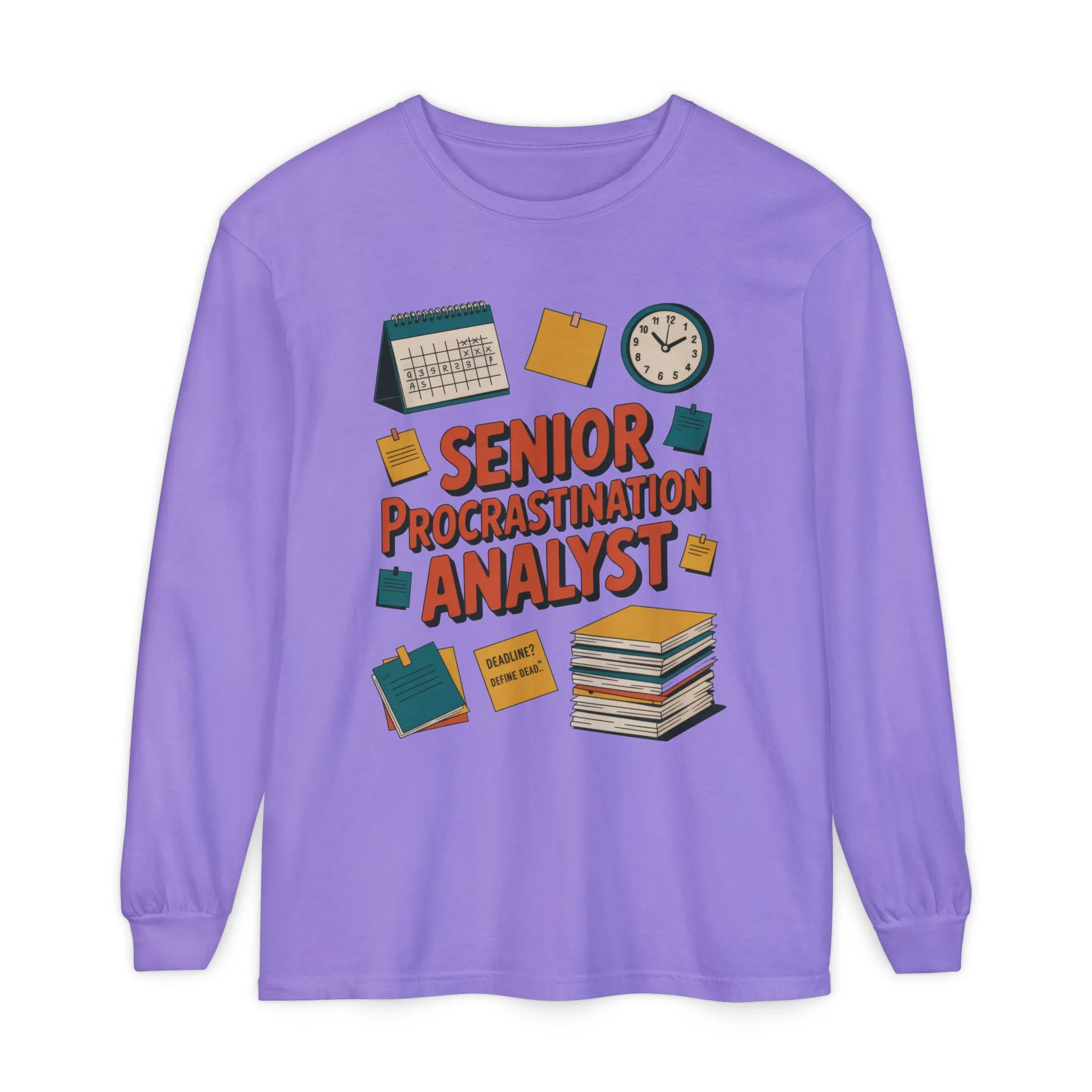 Senior Procrastination Analyst Long Sleeve Tee, Funny Work Shirt,Gift for Analysts, Office Humor, Meme Long Sleeve, Motivation Humor Apparel - Image 25