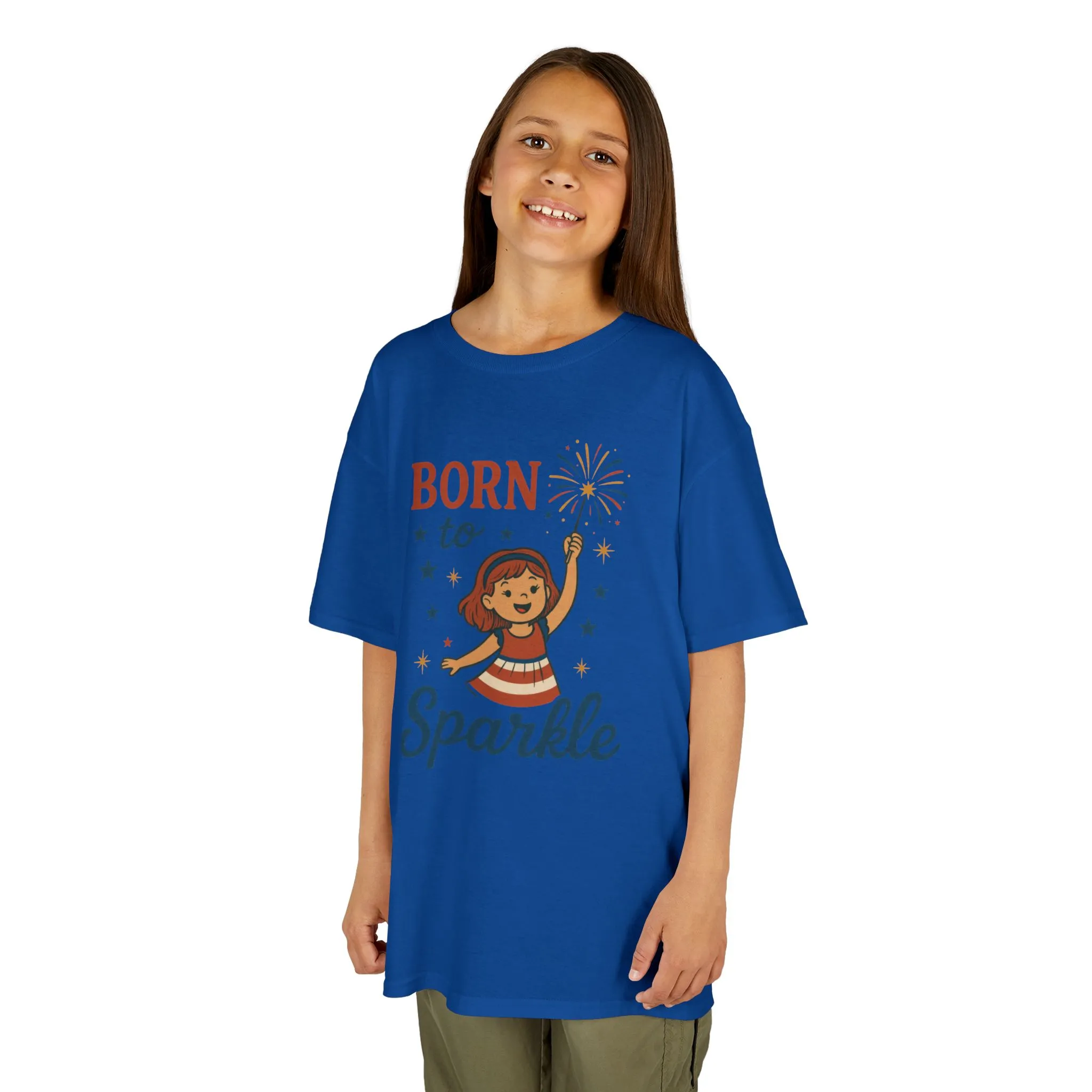 4th of July Shirt for Girls, Born to Sparkle Tee For Kids, Patriotic Fireworks Youth T-Shirt, Independence Day Outfit for Tween Girls - Image 16