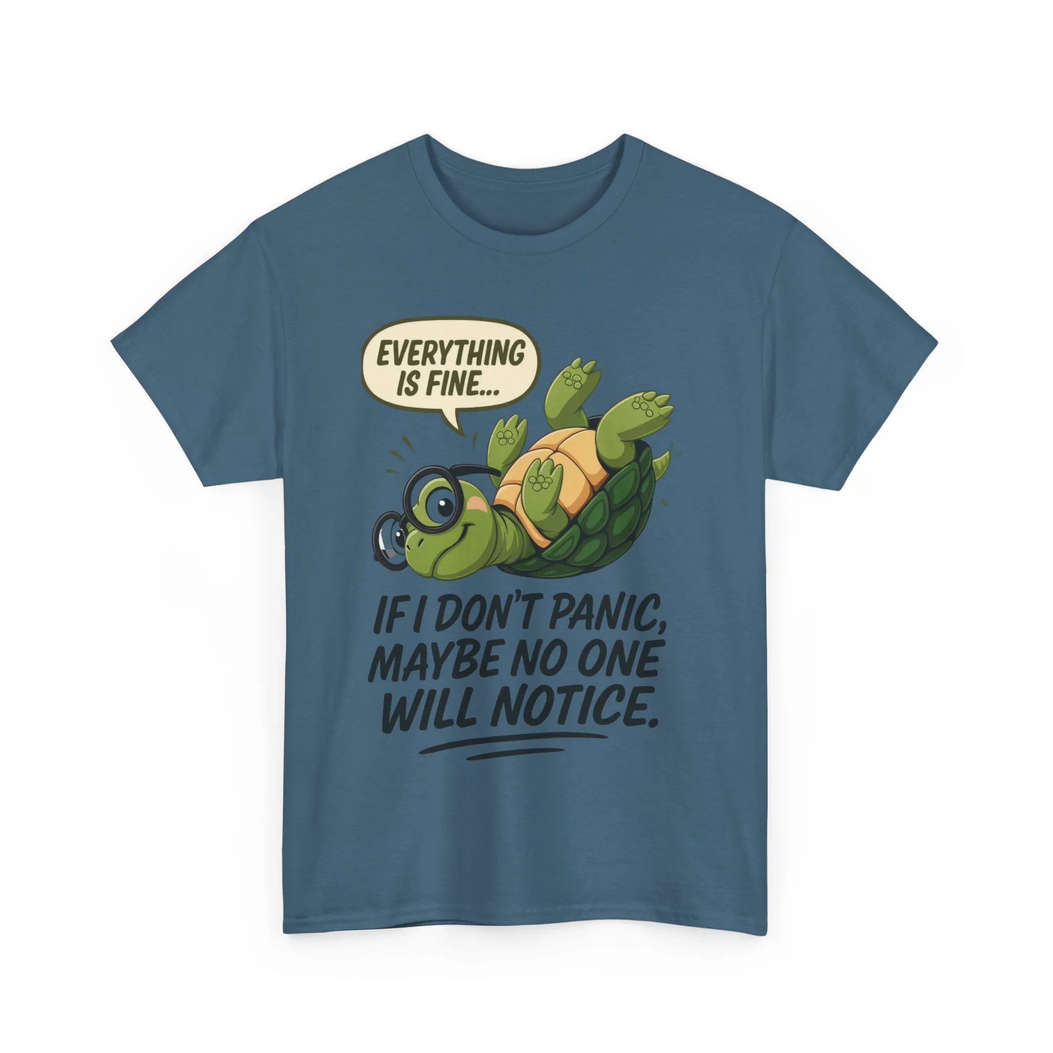 Everything is Fine Turtle Tee, Funny Unisex Cotton Tee, Cute Animal Shirt, Social Anxiety Joke, Great for Humor, Positive message t-shirt - Image 17